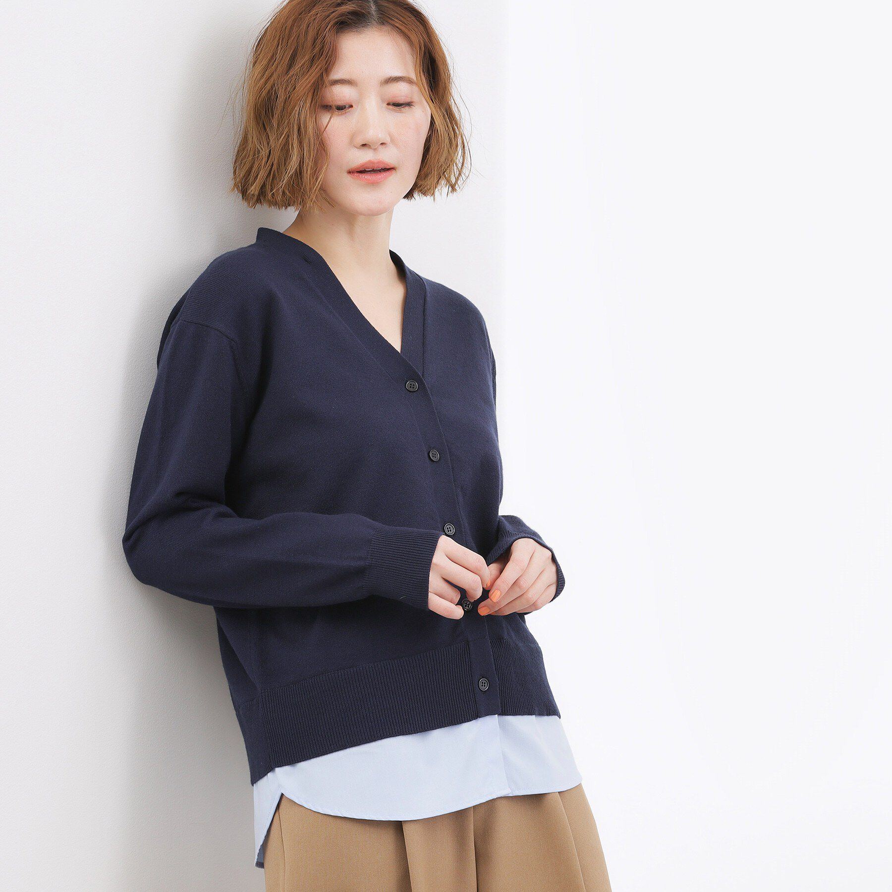 grove「シャツドッキング ニットカーディガン」|カーディガン|
