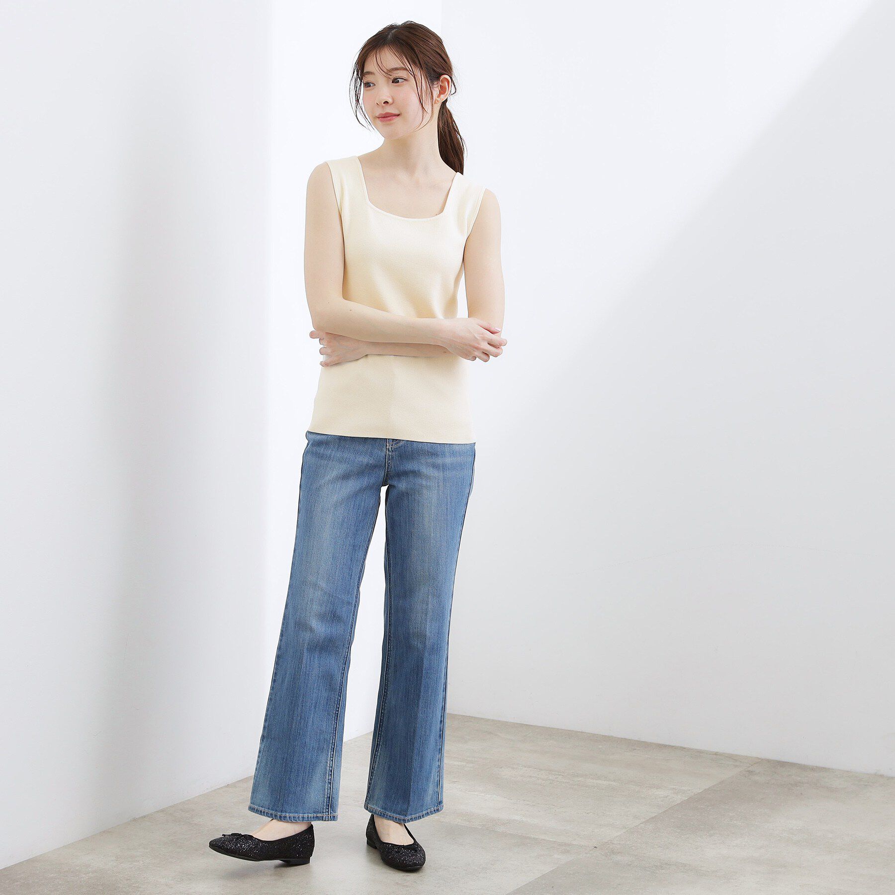 grove「2WAYスクエアニットタンク」|キャミソール|