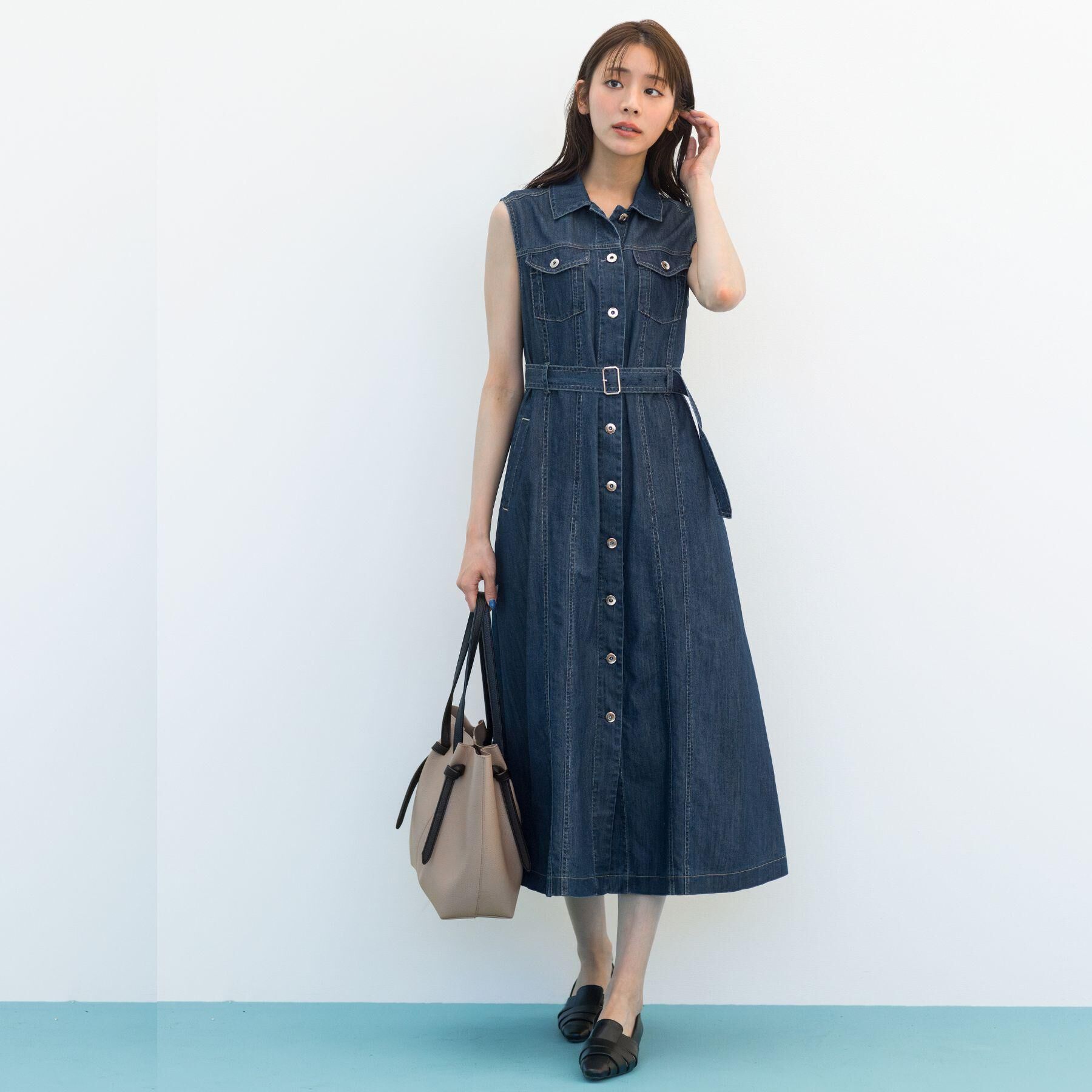 grove「【貴島明日香さん着用】デニムフレアワンピース」|ワンピース|
