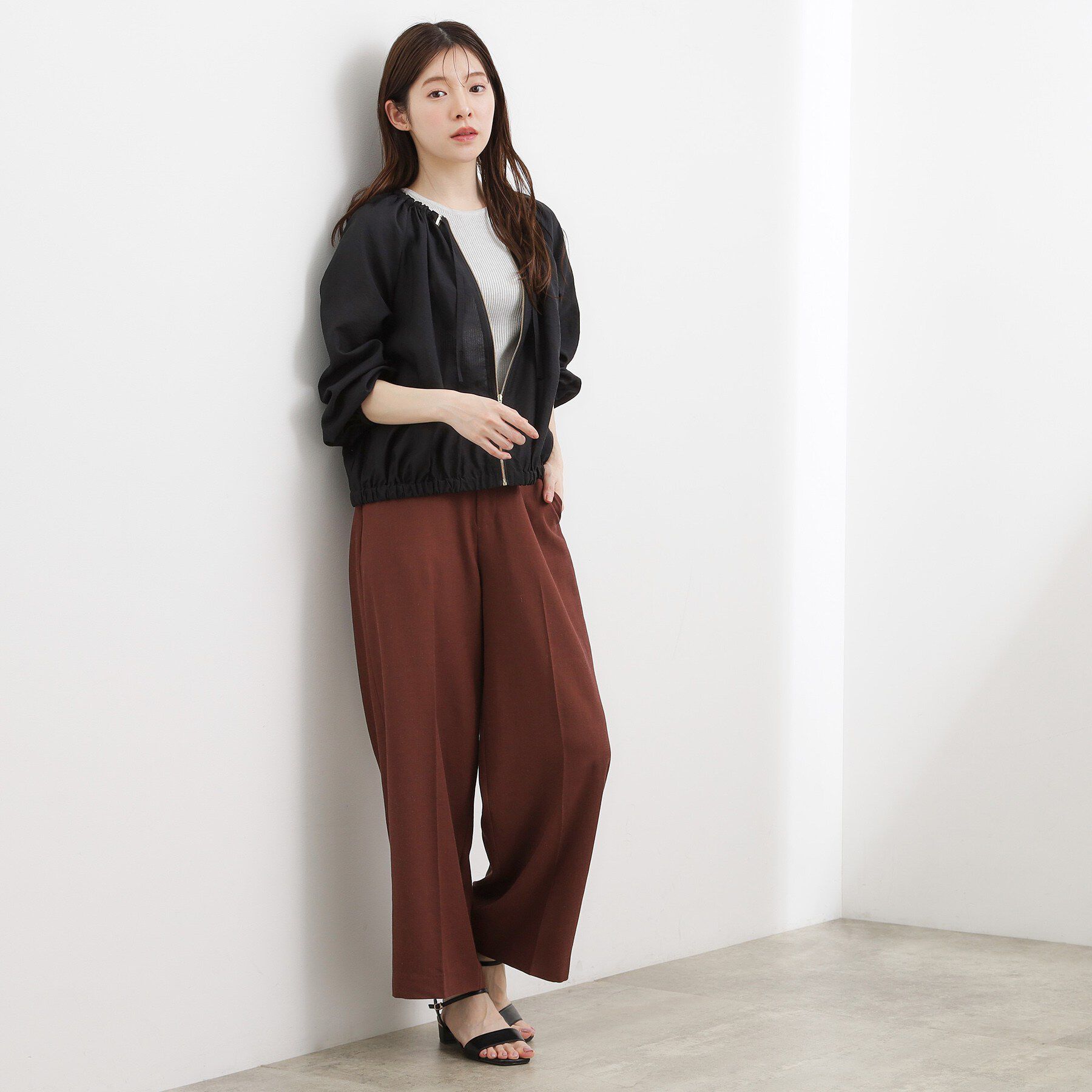 grove「気温調整にも◎ブラウス感覚で羽織れるシアーブルゾン」|ブルゾン・スタジャン|