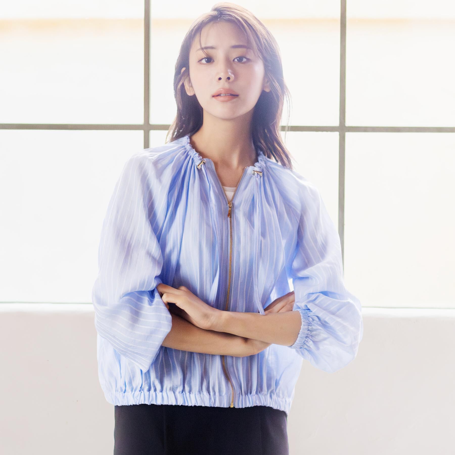 grove「気温調整にも◎ブラウス感覚で羽織れるシアーブルゾン」|ブルゾン・スタジャン|