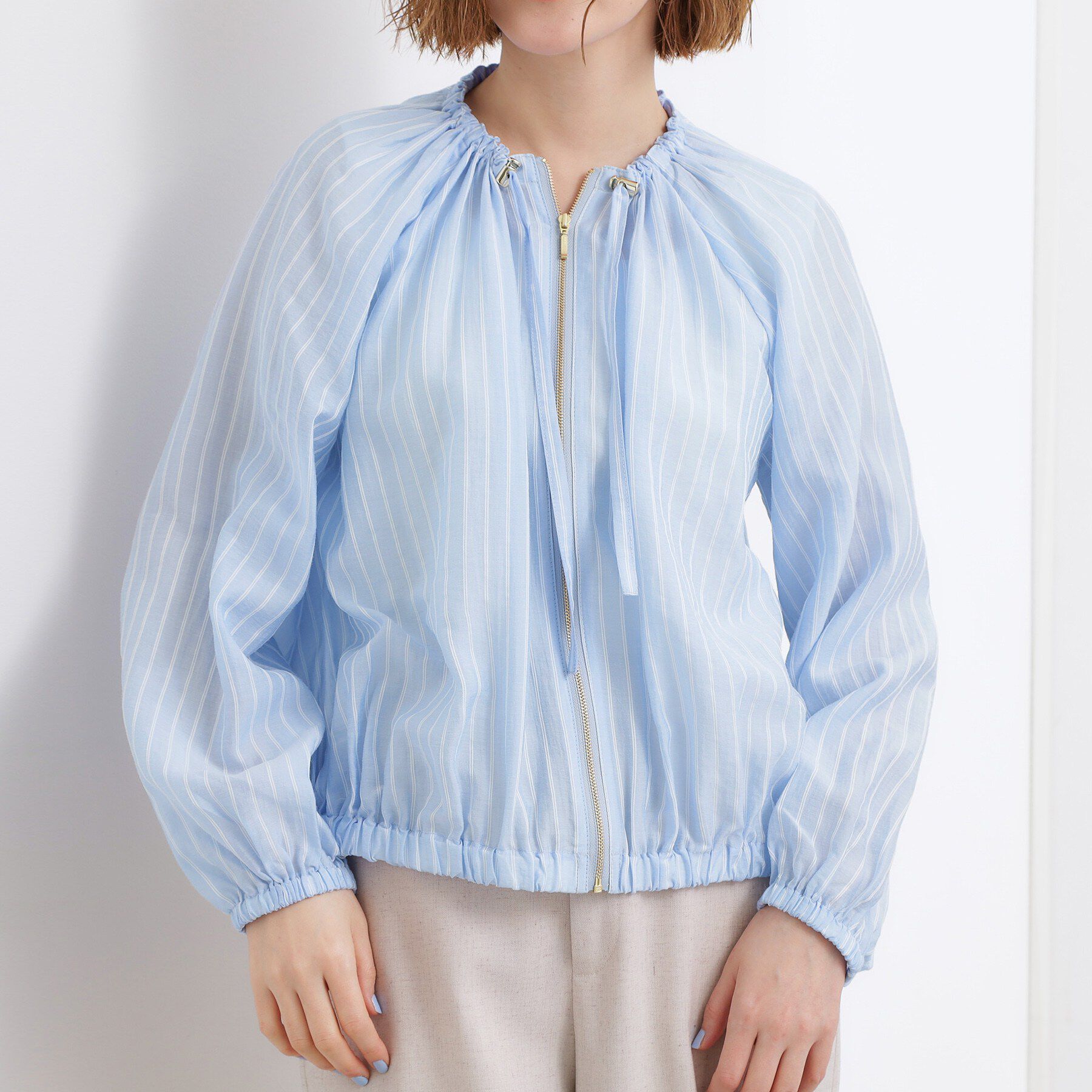 grove「気温調整にも◎ブラウス感覚で羽織れるシアーブルゾン」|ブルゾン・スタジャン|