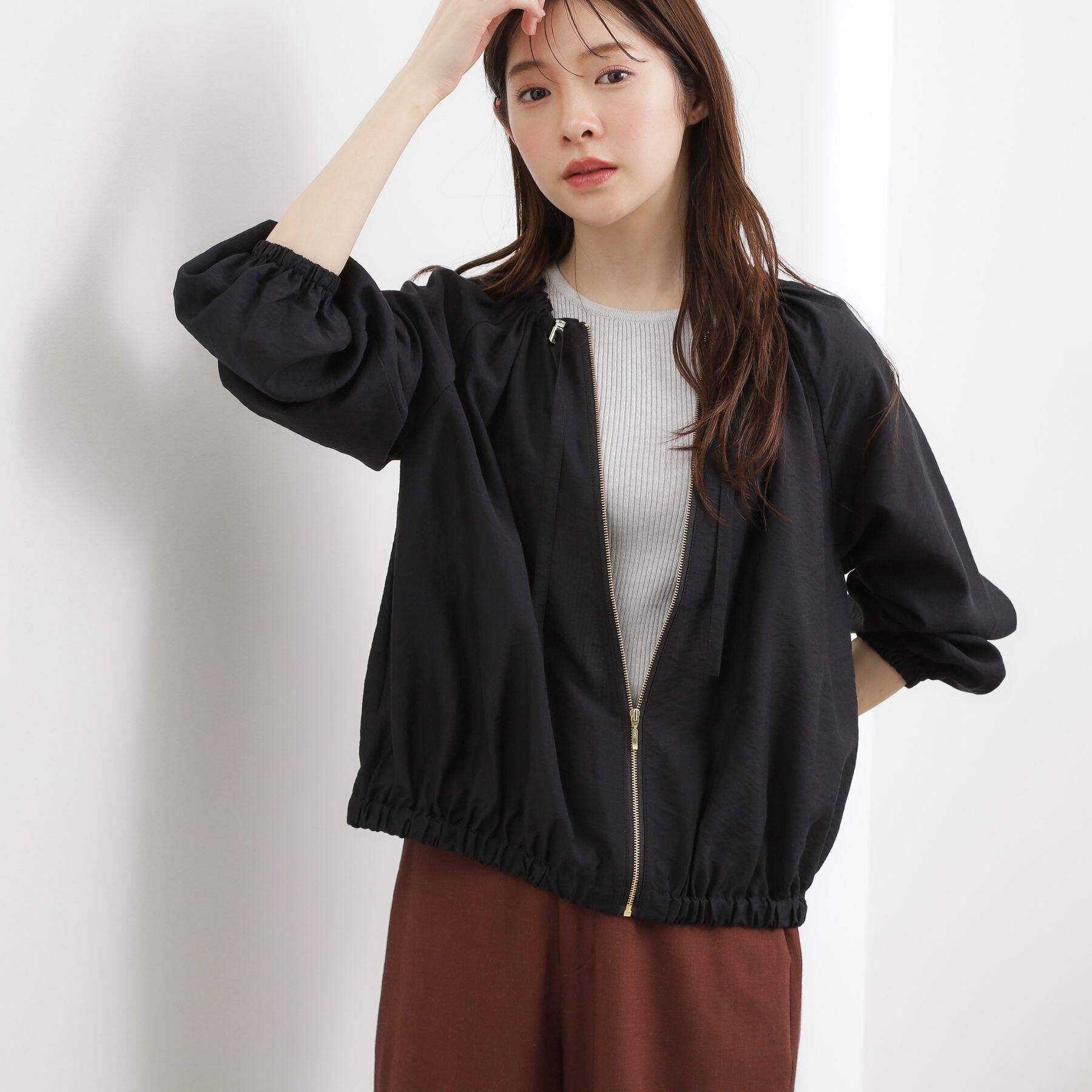 grove「気温調整にも◎ブラウス感覚で羽織れるシアーブルゾン」|ブルゾン・スタジャン|