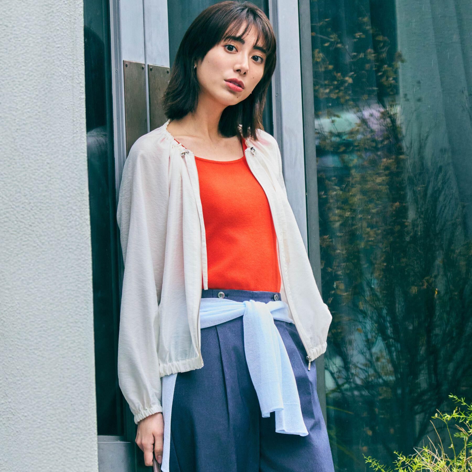 grove「気温調整にも◎ブラウス感覚で羽織れるシアーブルゾン」|ブルゾン・スタジャン|