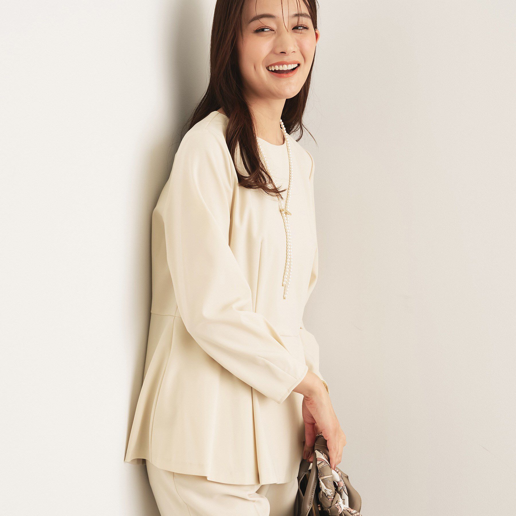 INDIVI「【洗える／SETUP可能／セレモニー】ペプラムブラウス」|シャツ・ブラウス|