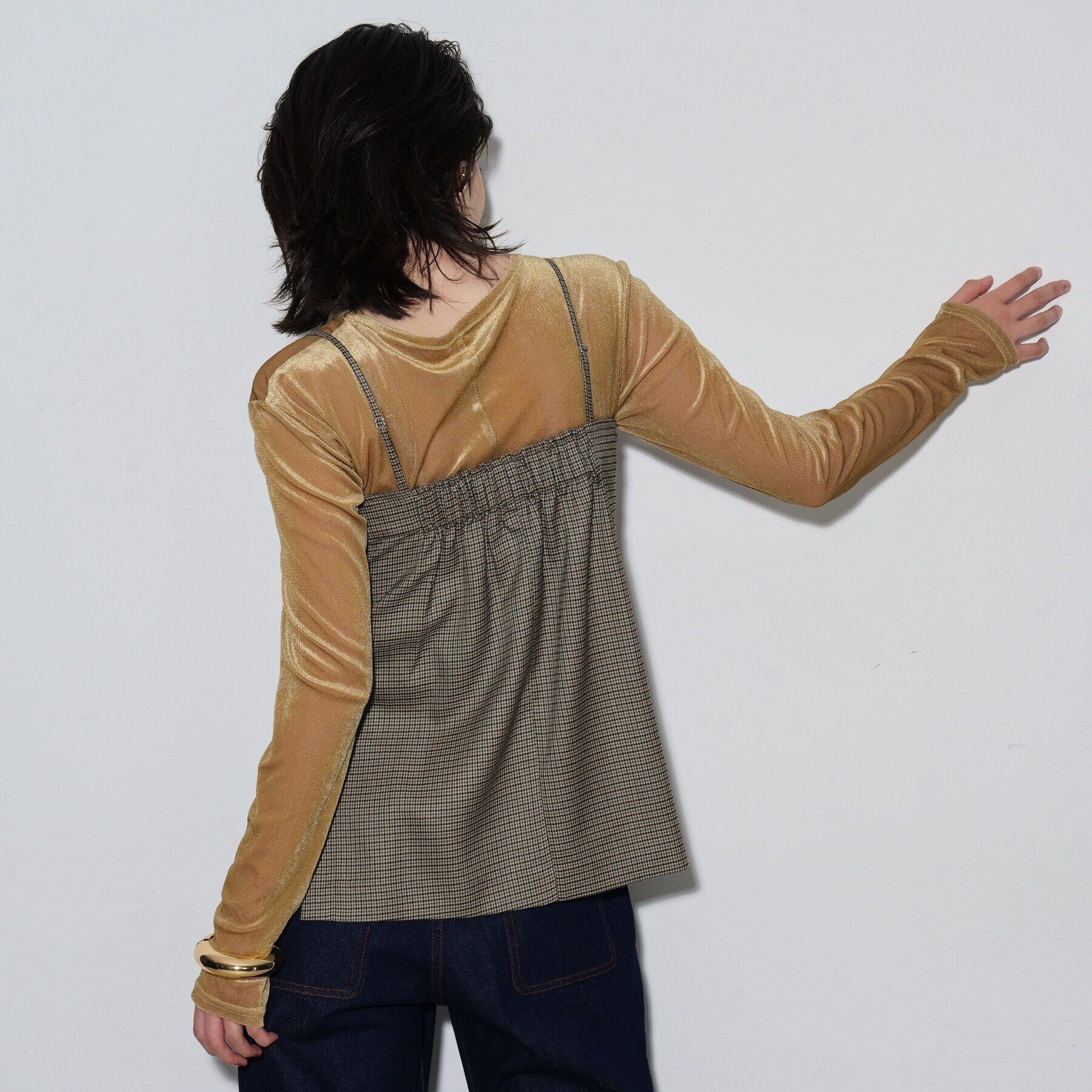 GALLEST「ベアトップチェックジレ」|ベスト・ジレ|