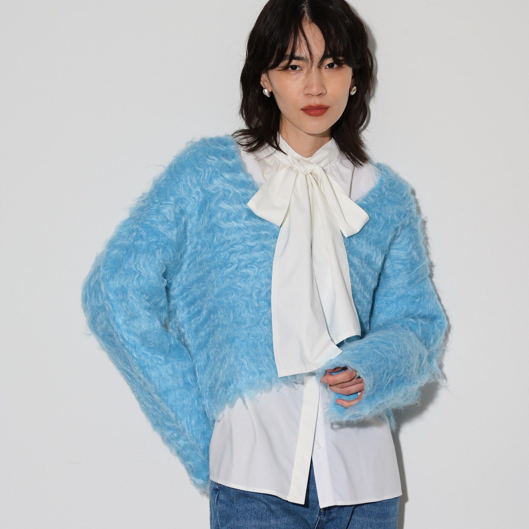 GALLEST「【ラシック＆WEB限定】Vネックシャギーニット」|ニット・セーター|ﾌﾞﾙｰ(091)