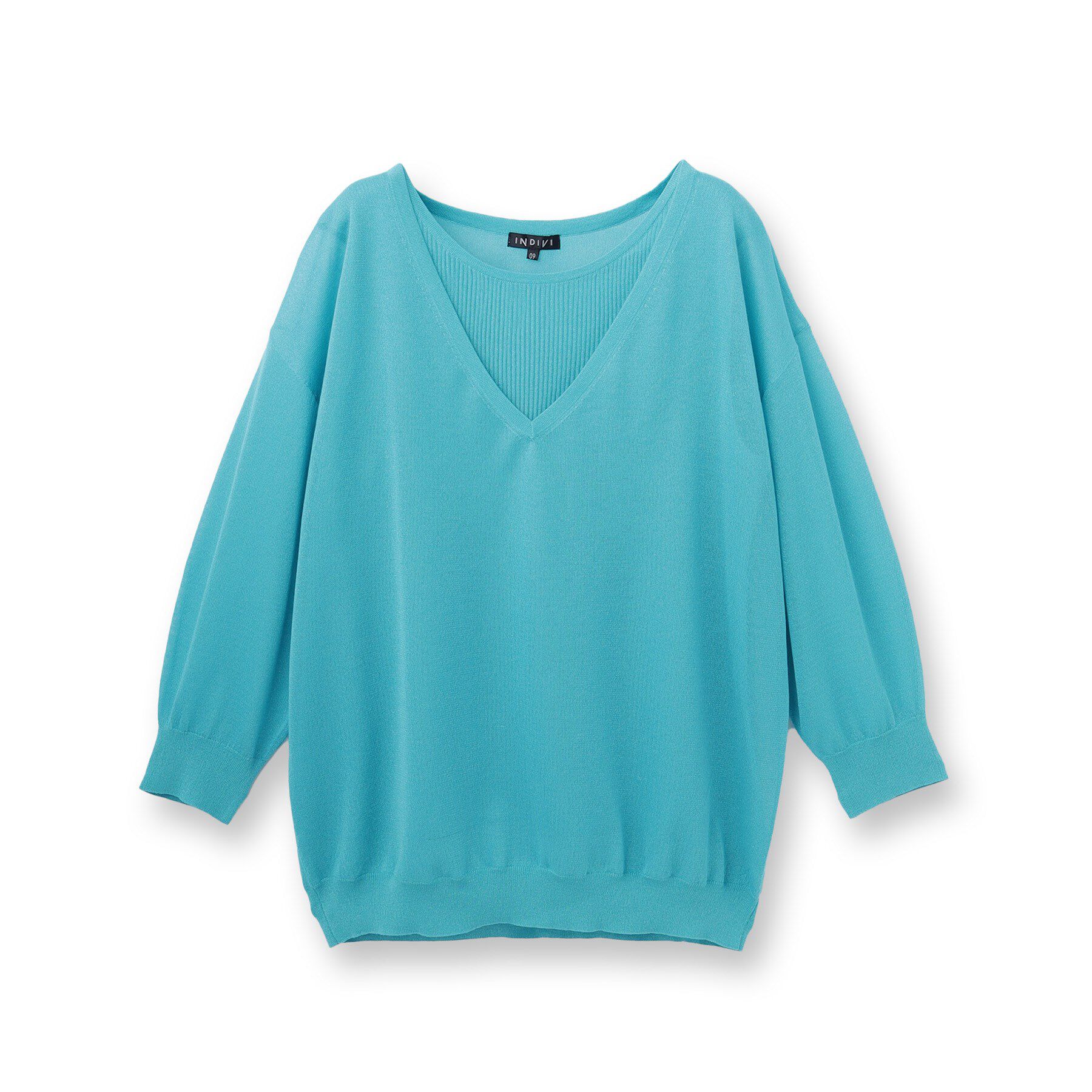 INDIVI「【洗える／シアーラメ】レイヤード風ニット」|ニット・セーター|