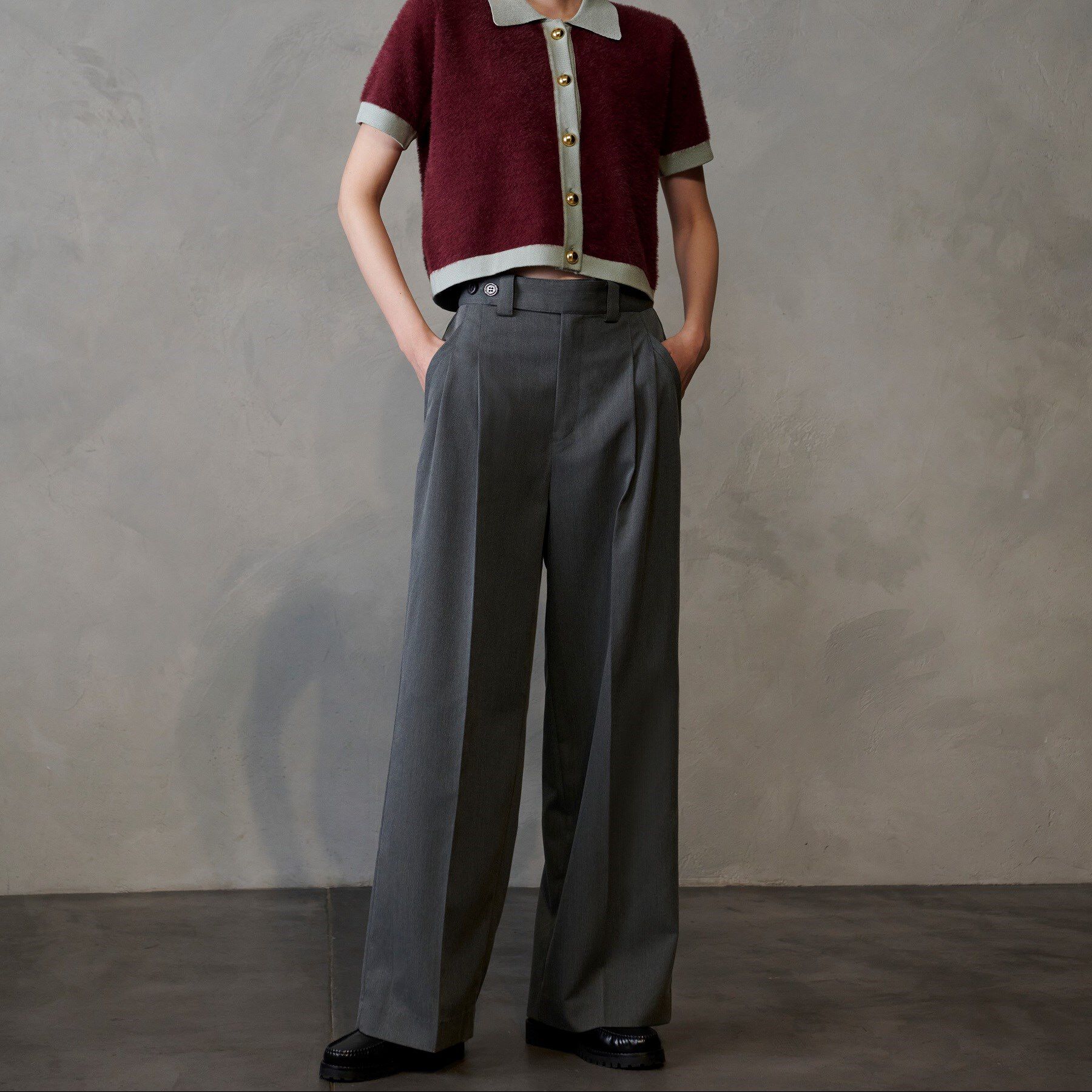 GALLEST「Timeless｜モードスラックス」|その他|チャコールグレー(0