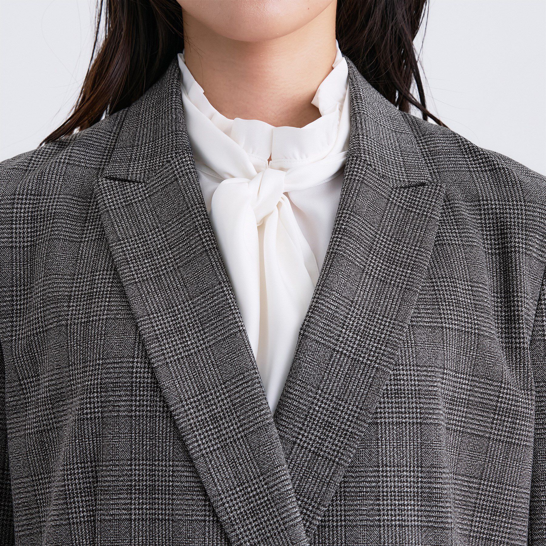 INDIVI「【洗える／オンオフ】チェック柄ダブルジャケット」|テーラードジャケット|