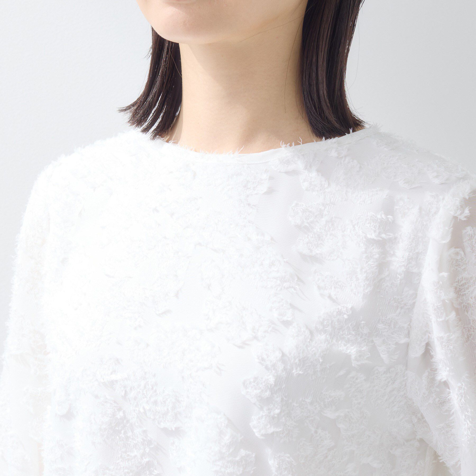 INDIVI「【華やか／大人シアー／セレモニー】カットフリンジブラウス」|シャツ・ブラウス|