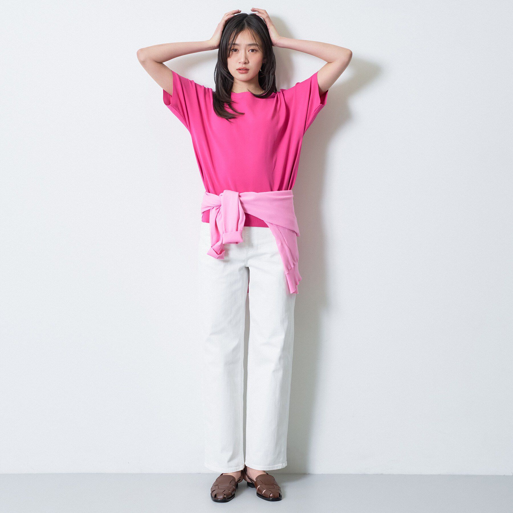 INDIVI「【洗える／コットン】ドライタッチさらりニットT」|ニット・セーター|