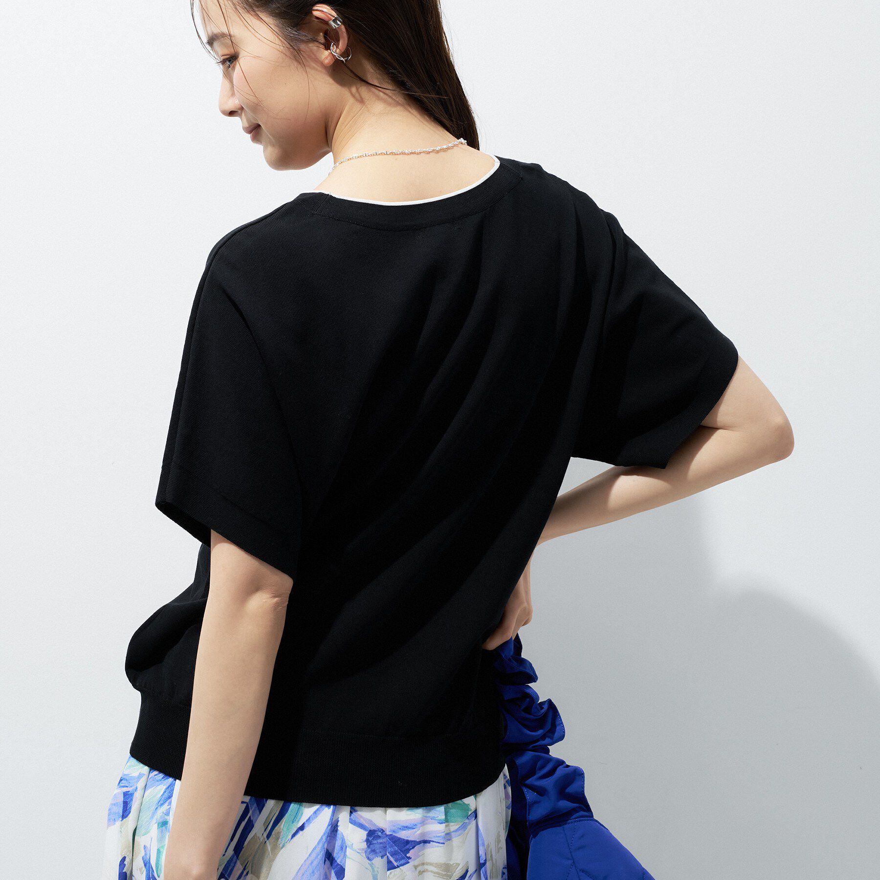 INDIVI「【洗える／コットン】ドライタッチさらりニットT」|ニット・セーター|