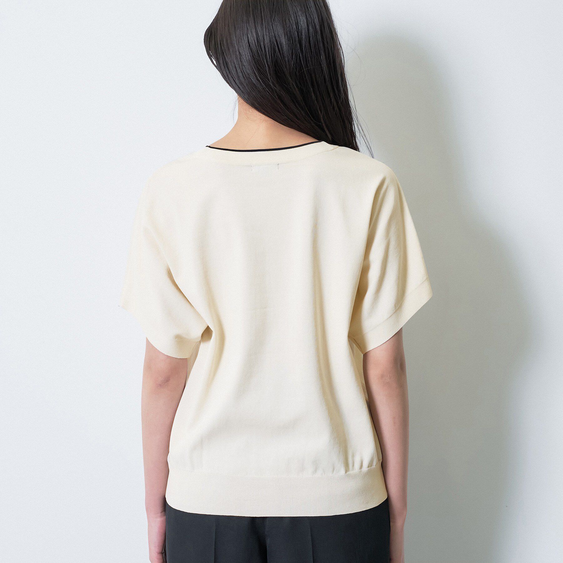 INDIVI「【洗える／コットン】ドライタッチさらりニットT」|ニット・セーター|