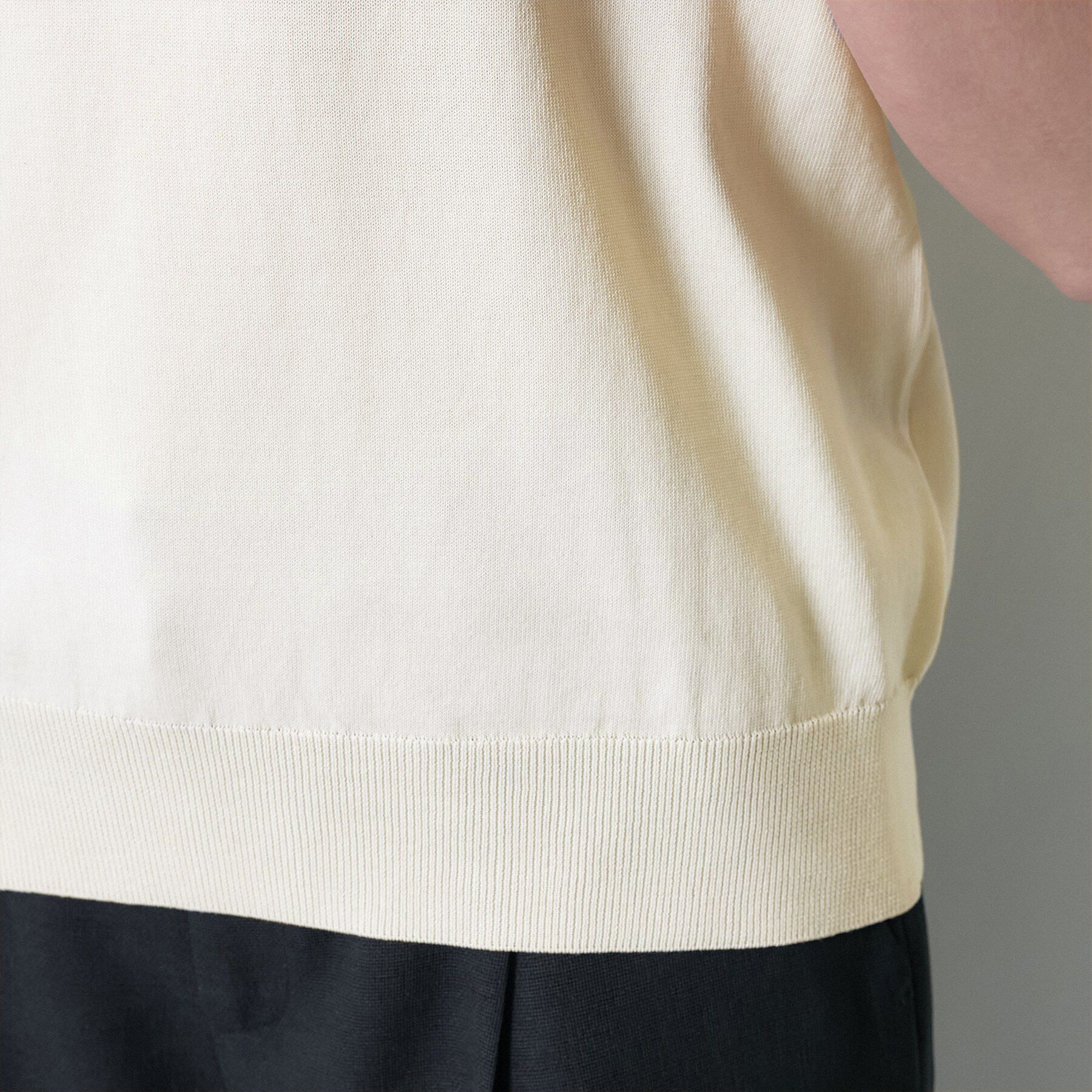 INDIVI「【洗える／コットン】ドライタッチさらりニットT」|ニット・セーター|