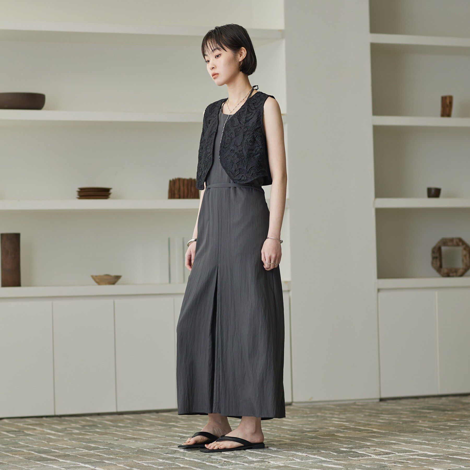 GALLEST「ショートレースジレ」|シャツ・ブラウス|