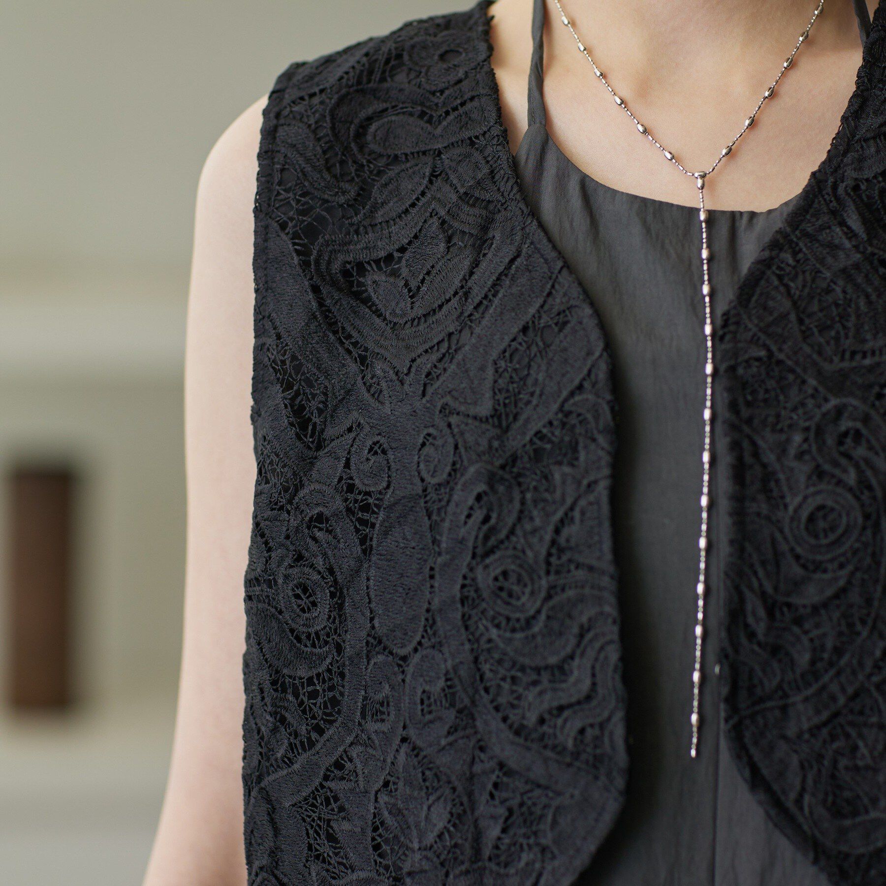 GALLEST「ショートレースジレ」|シャツ・ブラウス|