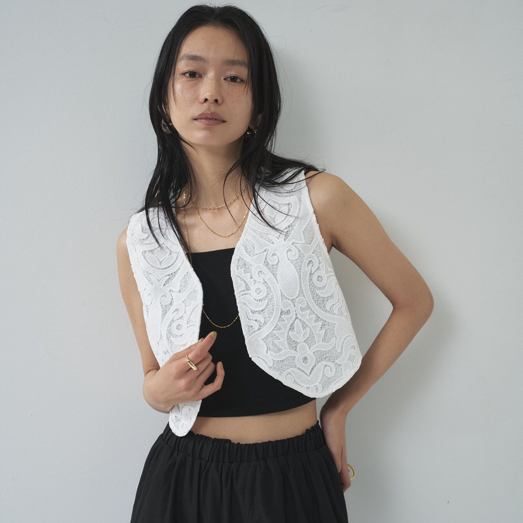 GALLEST「ショートレースジレ」|シャツ・ブラウス|
