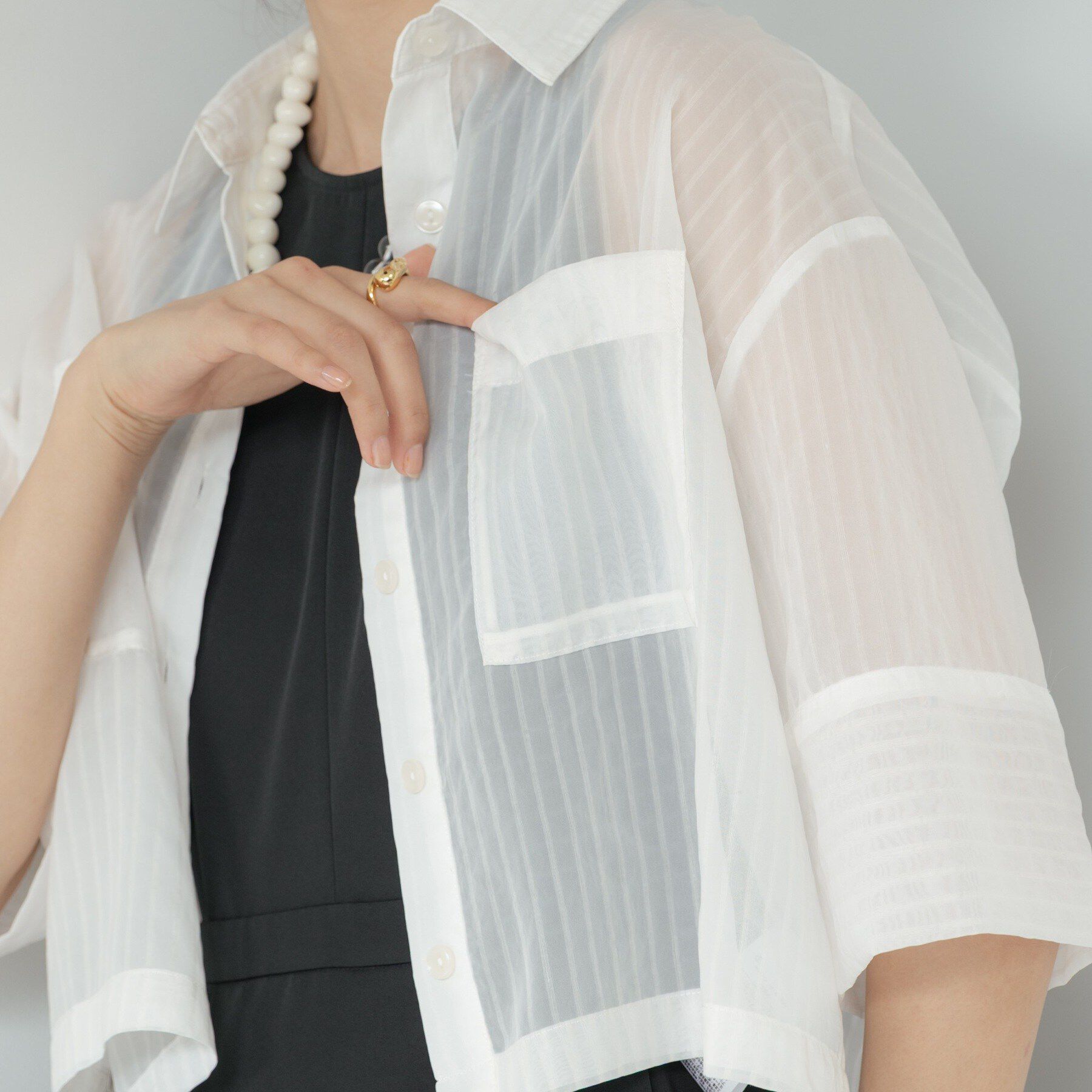 GALLEST「ボックスシルエットシアーシャツ」|シャツ・ブラウス|