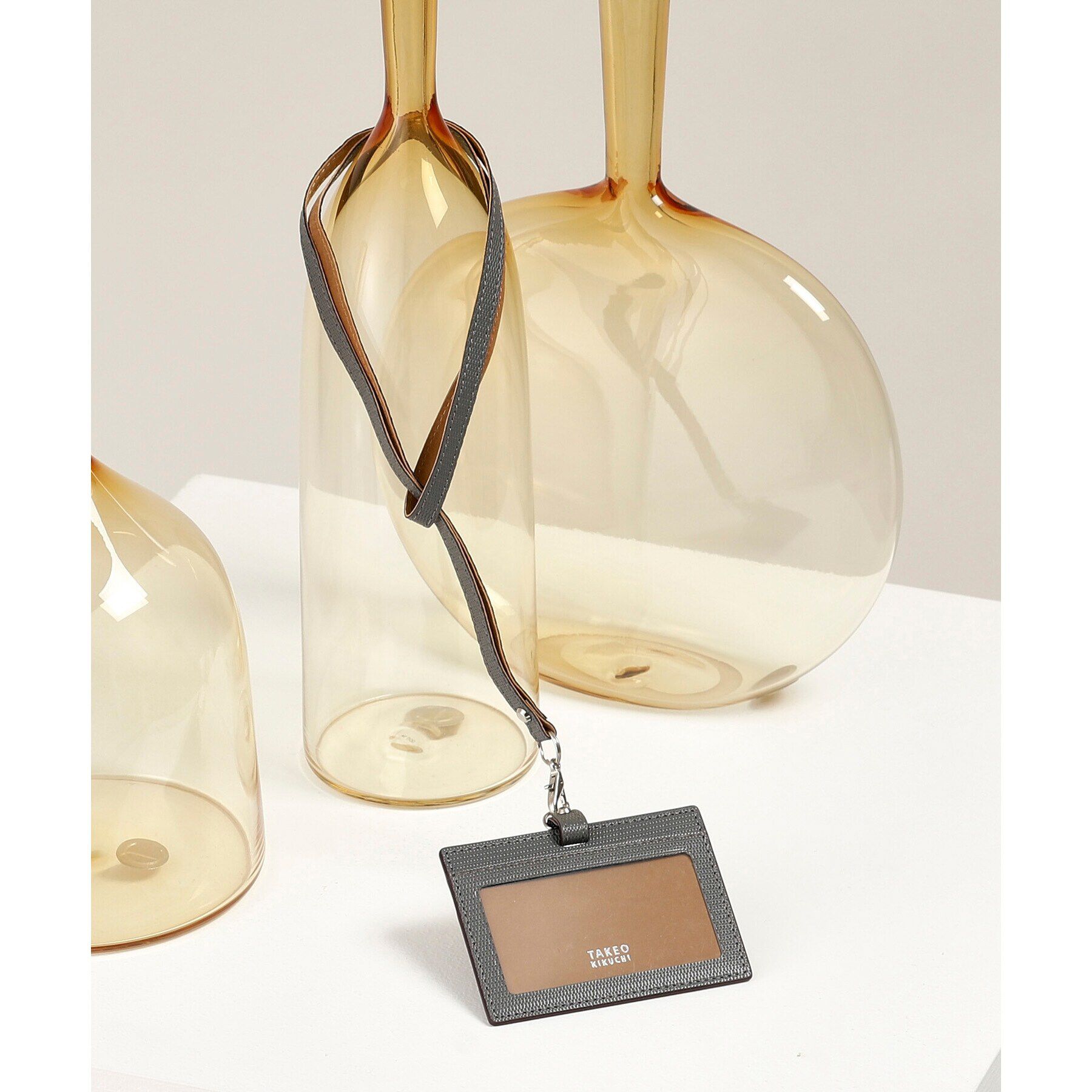 TAKEO KIKUCHI「【ソフト＆ナチュラル】ミニメッシュ レザー IDカードホルダー」|名刺入れ・カードケース|ダークグレー(513