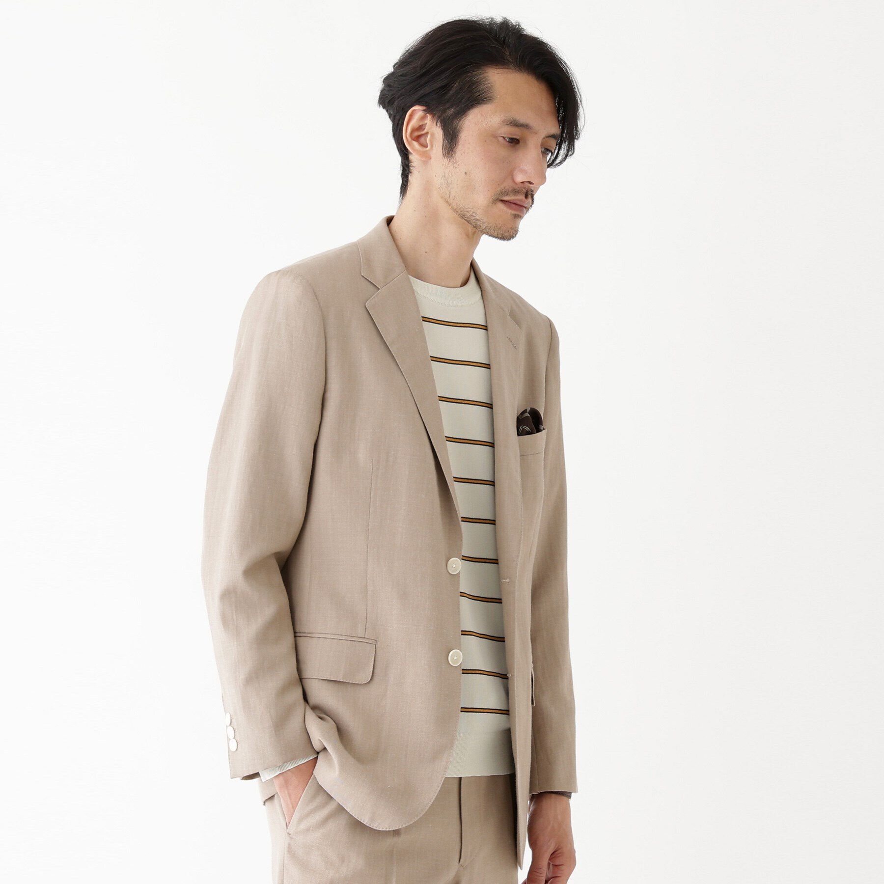 TAKEO KIKUCHI「【THE FLAGSHIP】シャンブレーツイル ジャケット」|スーツ|