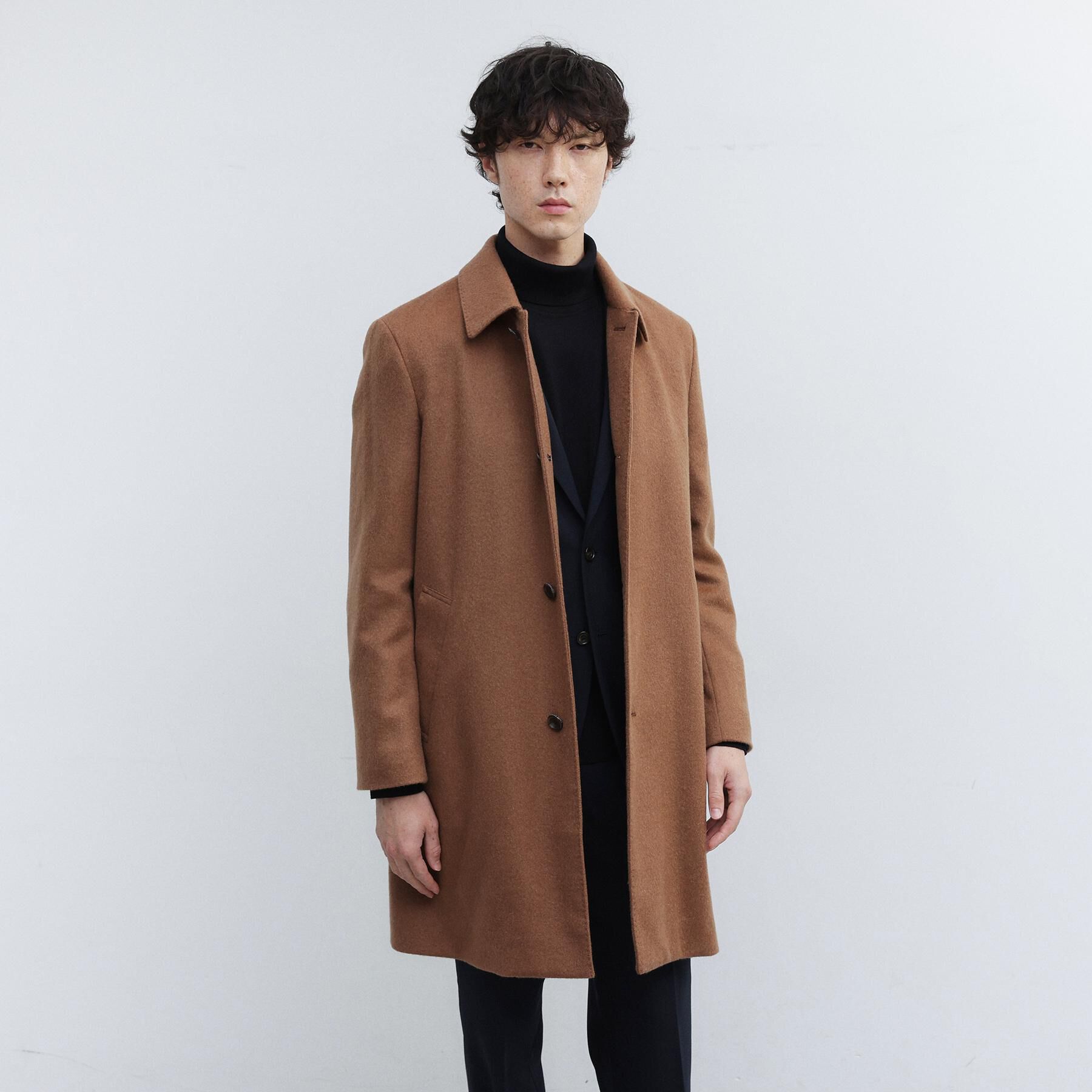 TAKEO KIKUCHI「カシミヤブレンド ビーバー調ステンカラーコート」|ステンカラーコート|