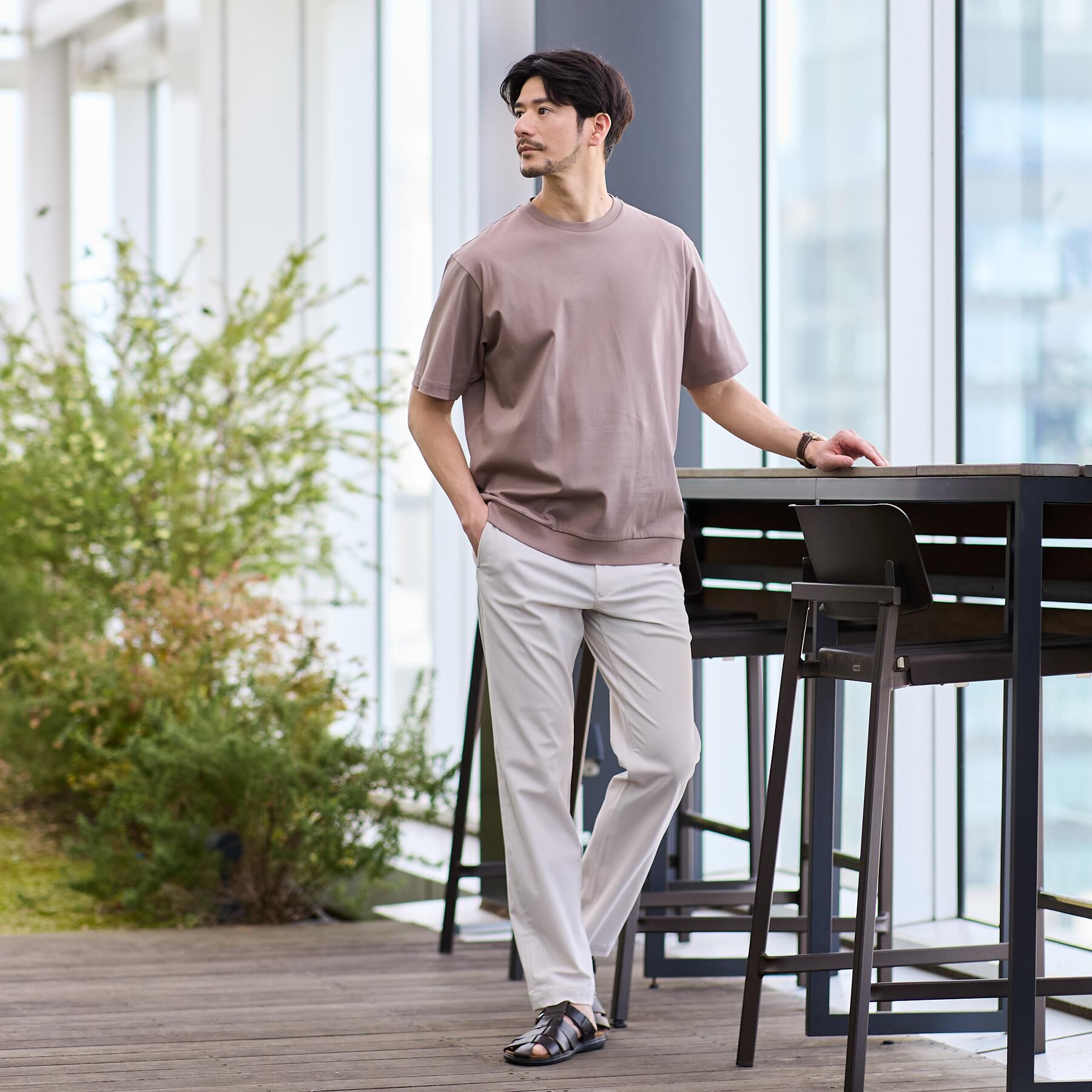 TAKEO KIKUCHI「【接触冷感】アイスクリアコットン プルオーバー」|Tシャツ・カットソー|