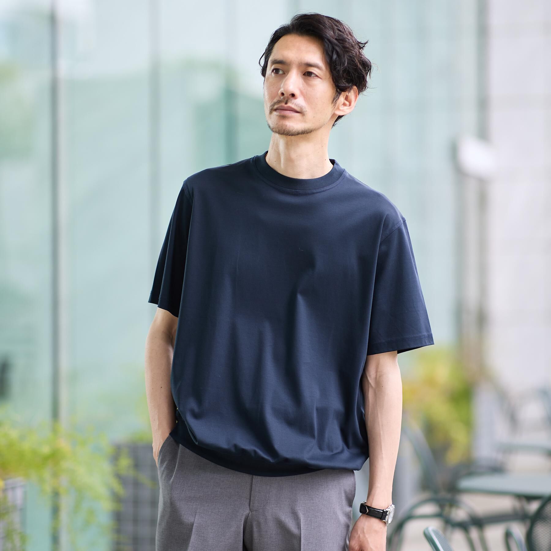 TAKEO KIKUCHI「【接触冷感】アイスクリアコットン プルオーバー」|Tシャツ・カットソー|