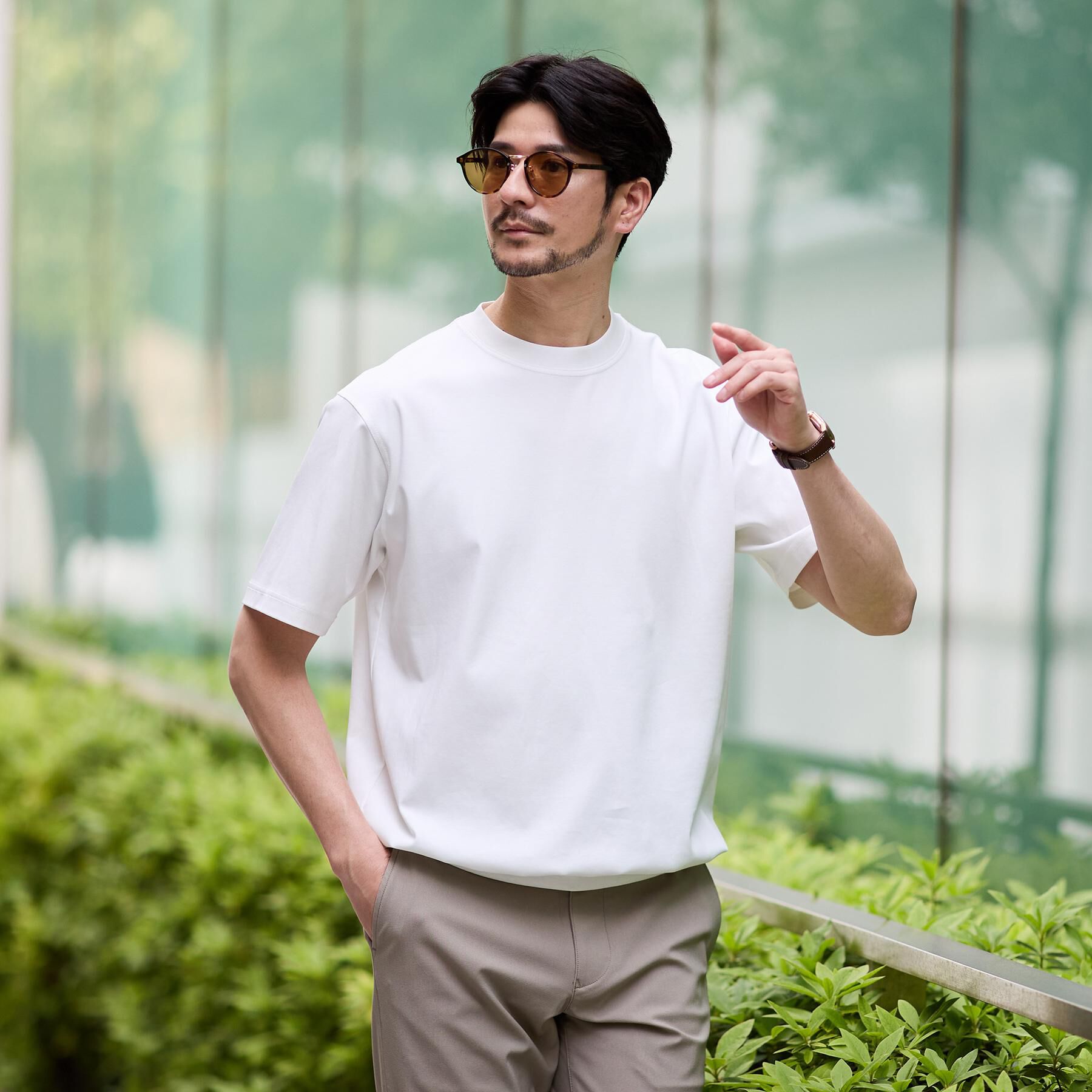 TAKEO KIKUCHI「【接触冷感】アイスクリアコットン プルオーバー」|Tシャツ・カットソー|