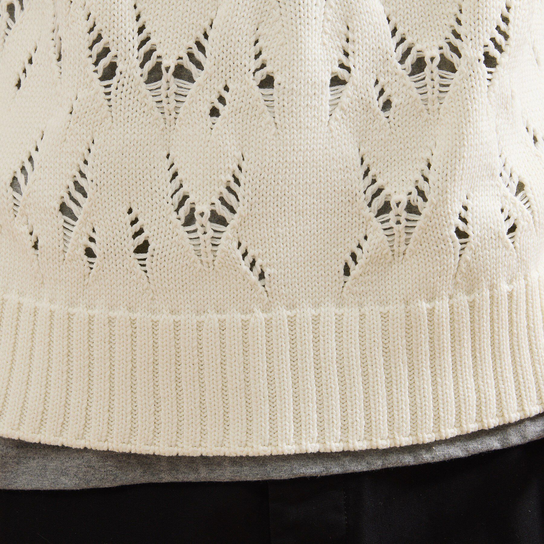 40CARATS&525「ダイヤ柄透かし編みニットべスト」|ベスト・ジレ|