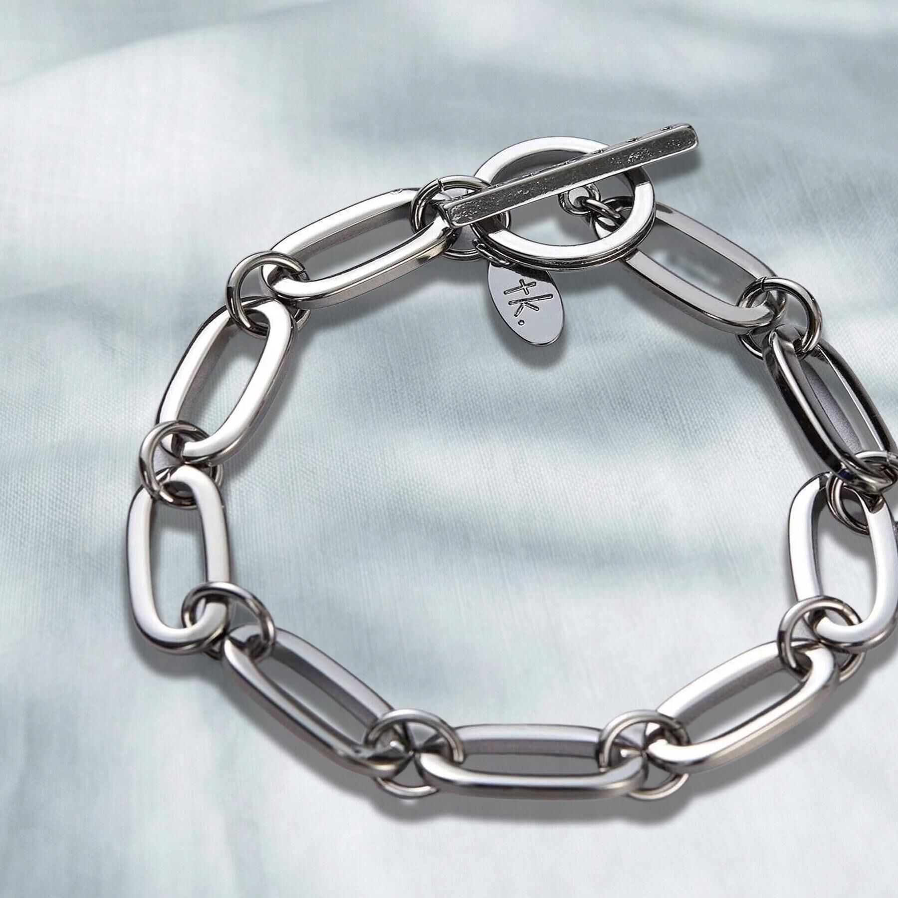 tk.TAKEO KIKUCHI「ASSORT DESIGN CHAIN BRACELET / アソートデザインチェーンブレスレット」|ブレスレット・バングル|ブラック(019)