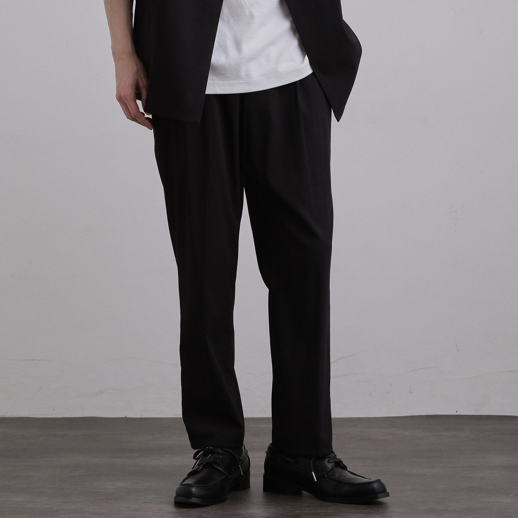 tk.TAKEO KIKUCHI「【接触冷感／UVCUT】COOL PLAYワイドテーパードスラックス」|その他|ブラック(019)
