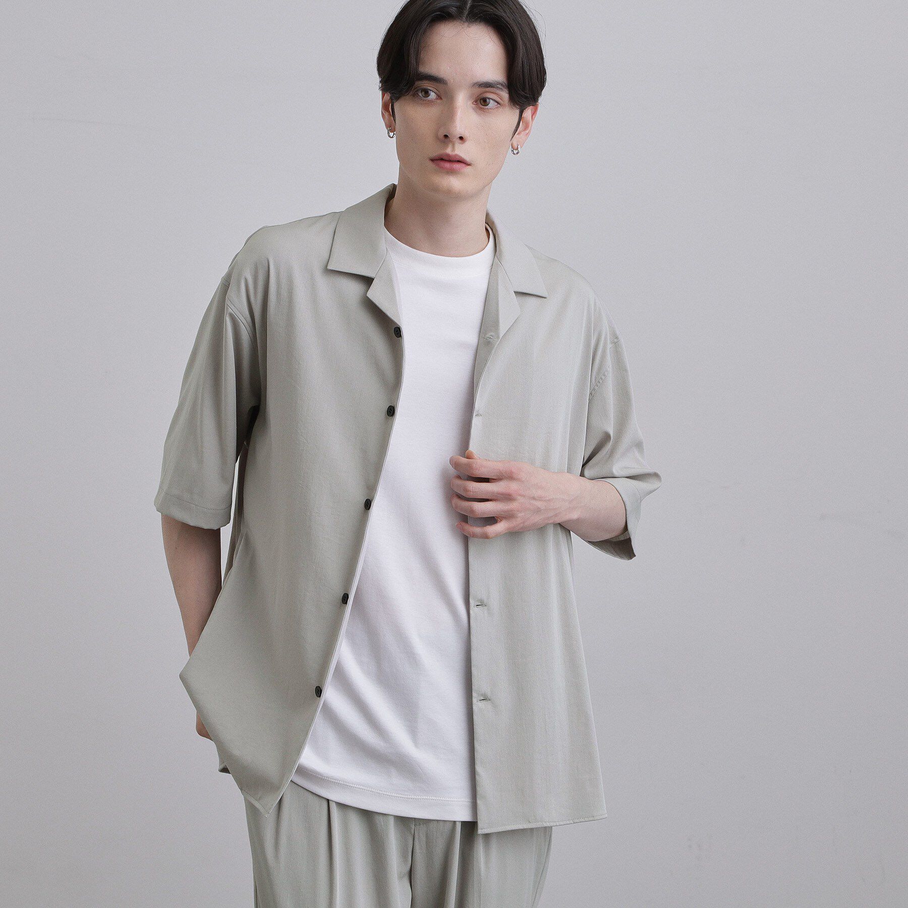 tk.TAKEO KIKUCHI「【接触冷感／UVCUT】COOL PLAY開襟シャツ」|シャツ・ブラウス|