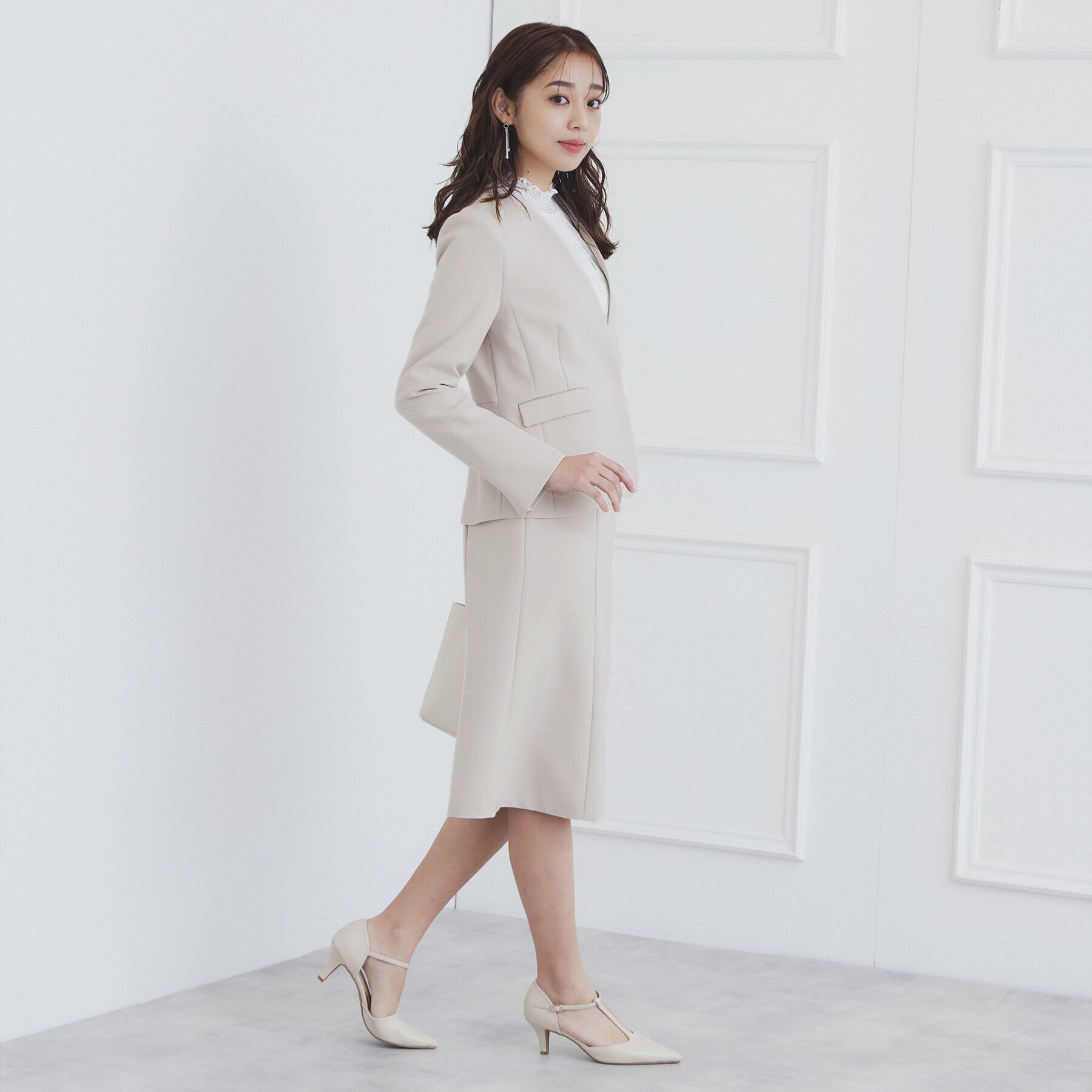 index「《通勤/セットアップ対応》多機能ノーカラージャケット【洗濯機洗い可/防シワ/抗ピル/ストレッチ】」|ノーカラージャケット|