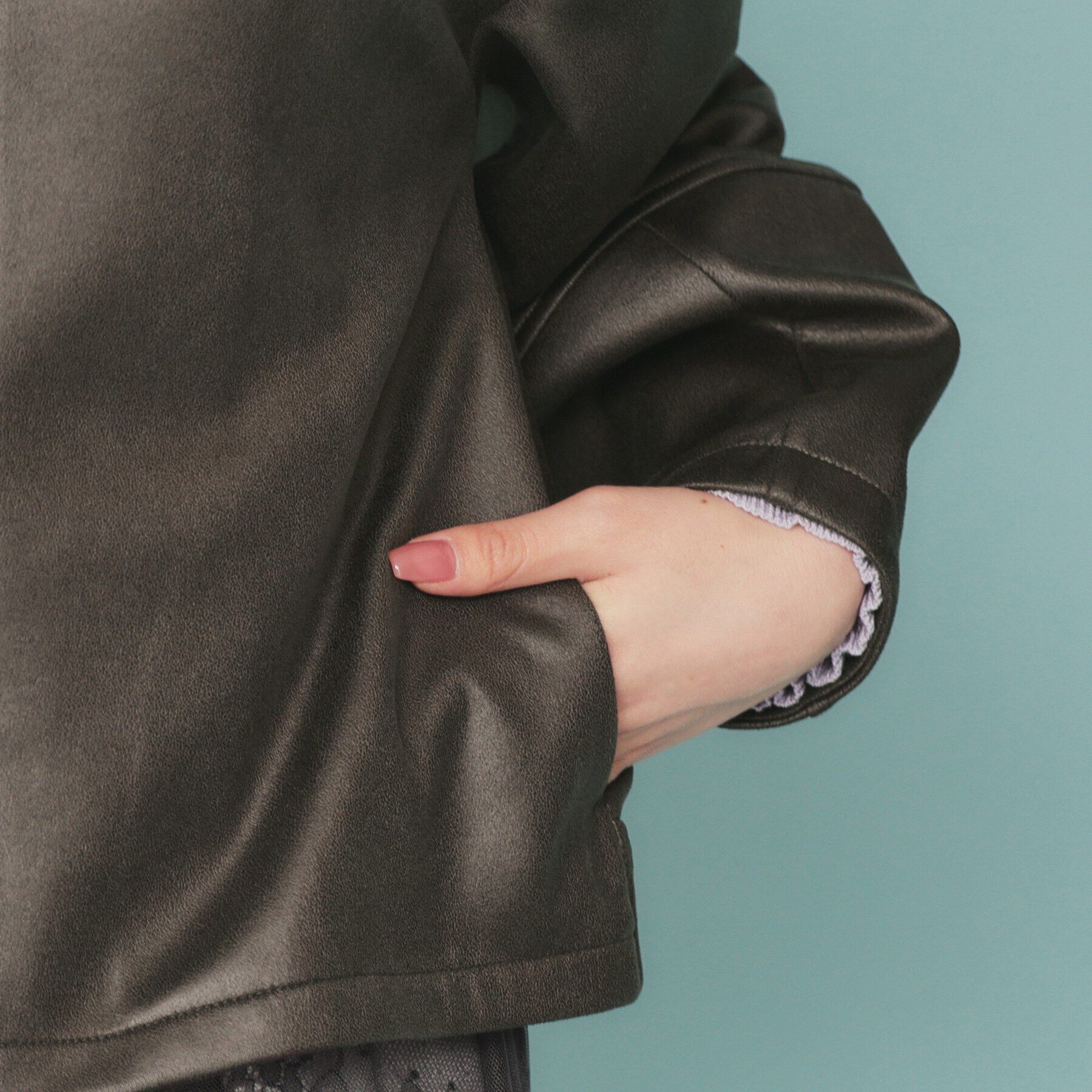 index「スウェードノーカラーブルゾン【洗濯機洗い可/防シワ/ストレッチ】」|ブルゾン・スタジャン|