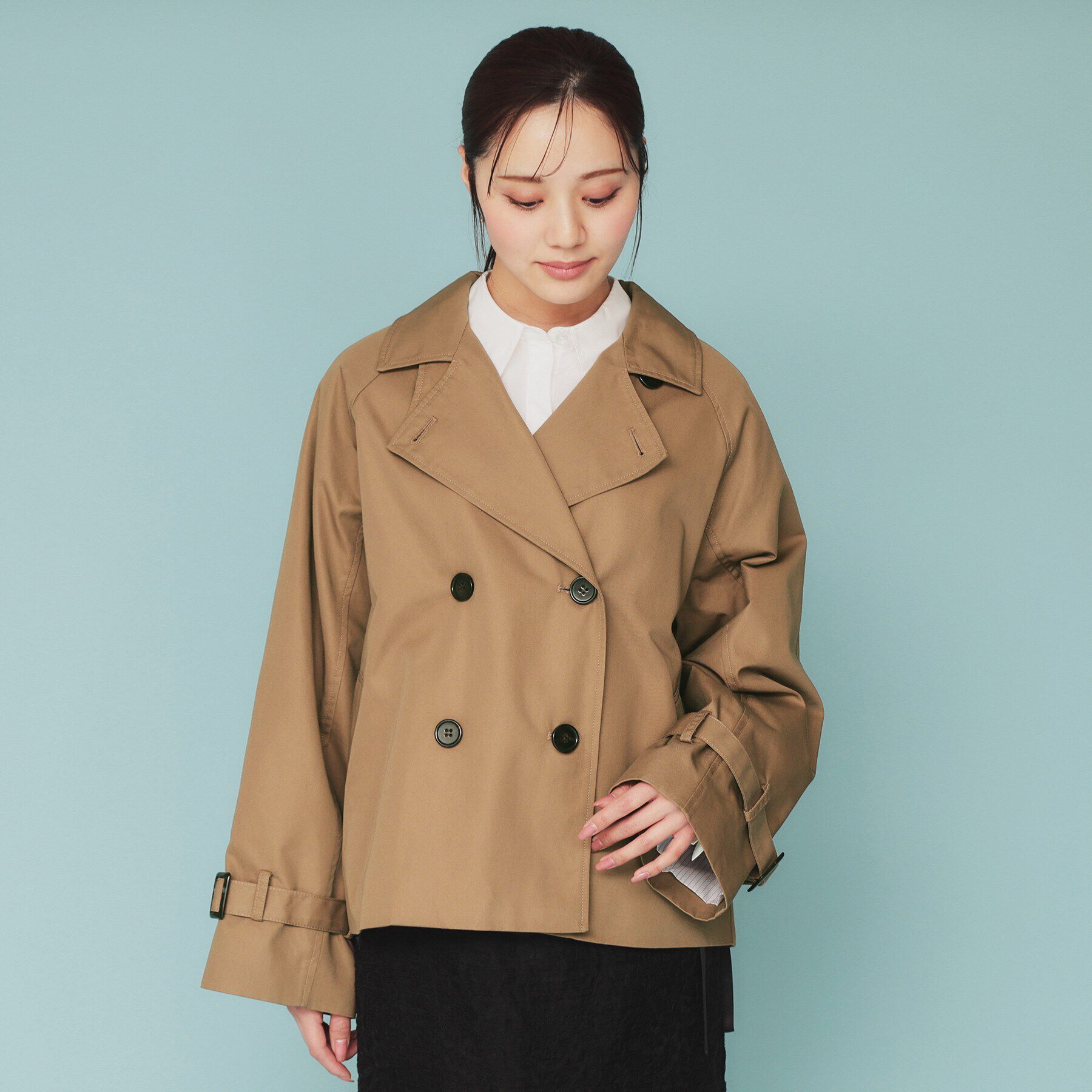 index「キャンディースリーブショートトレンチコート【洗濯機洗い可/撥水/静電気防止】」|トレンチコート|