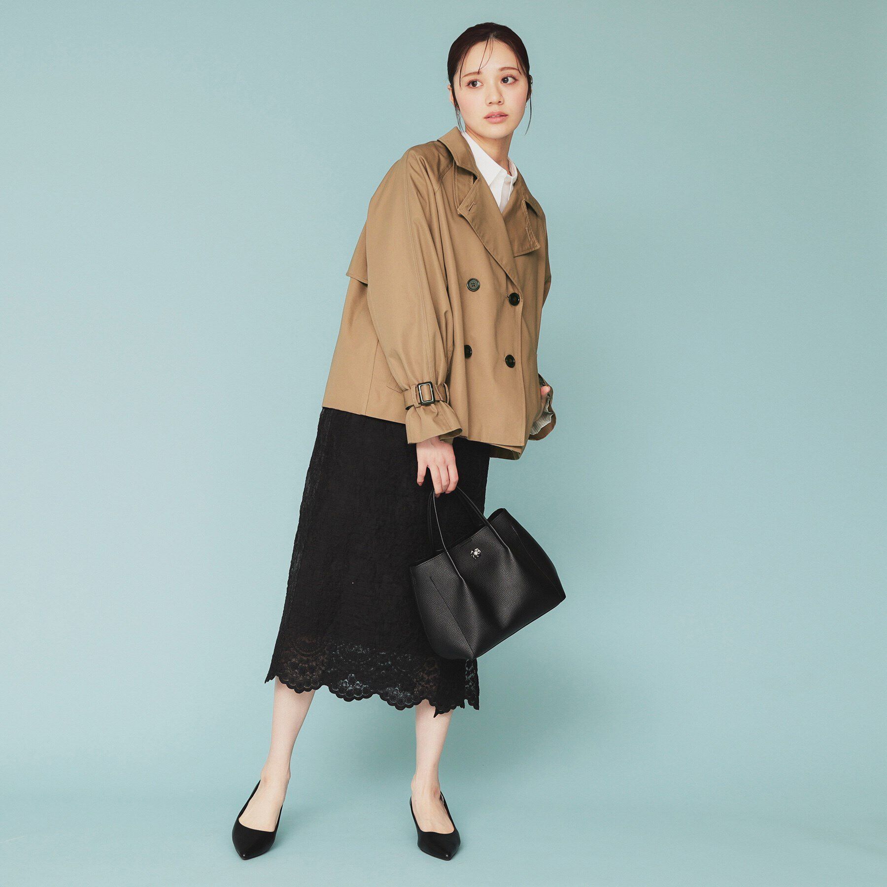index「キャンディースリーブショートトレンチコート【洗濯機洗い可/撥水/静電気防止】」|トレンチコート|