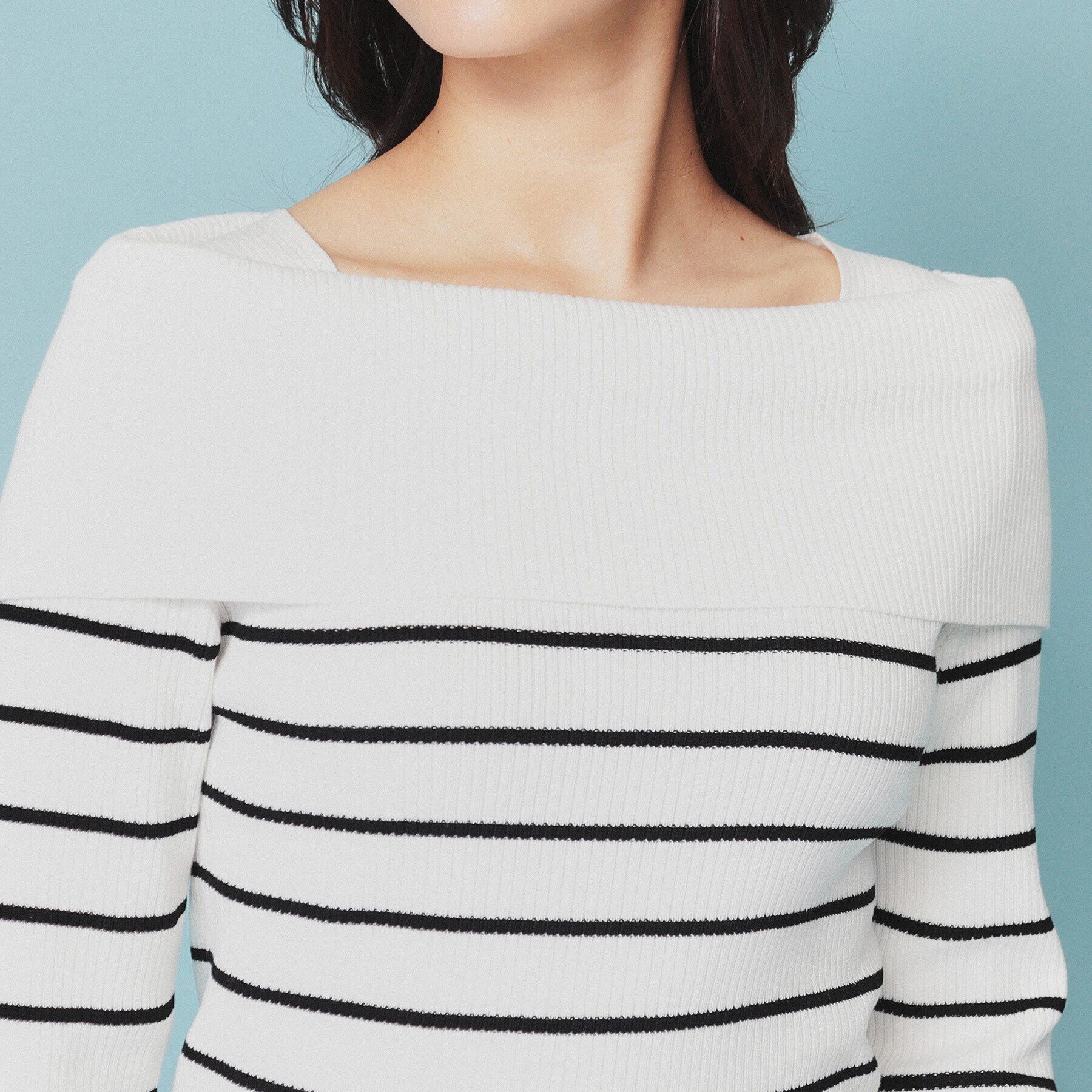 index「《美人百花掲載》オフショルダーリブニット【洗濯機洗い可/抗ピル】」|ニット・セーター|