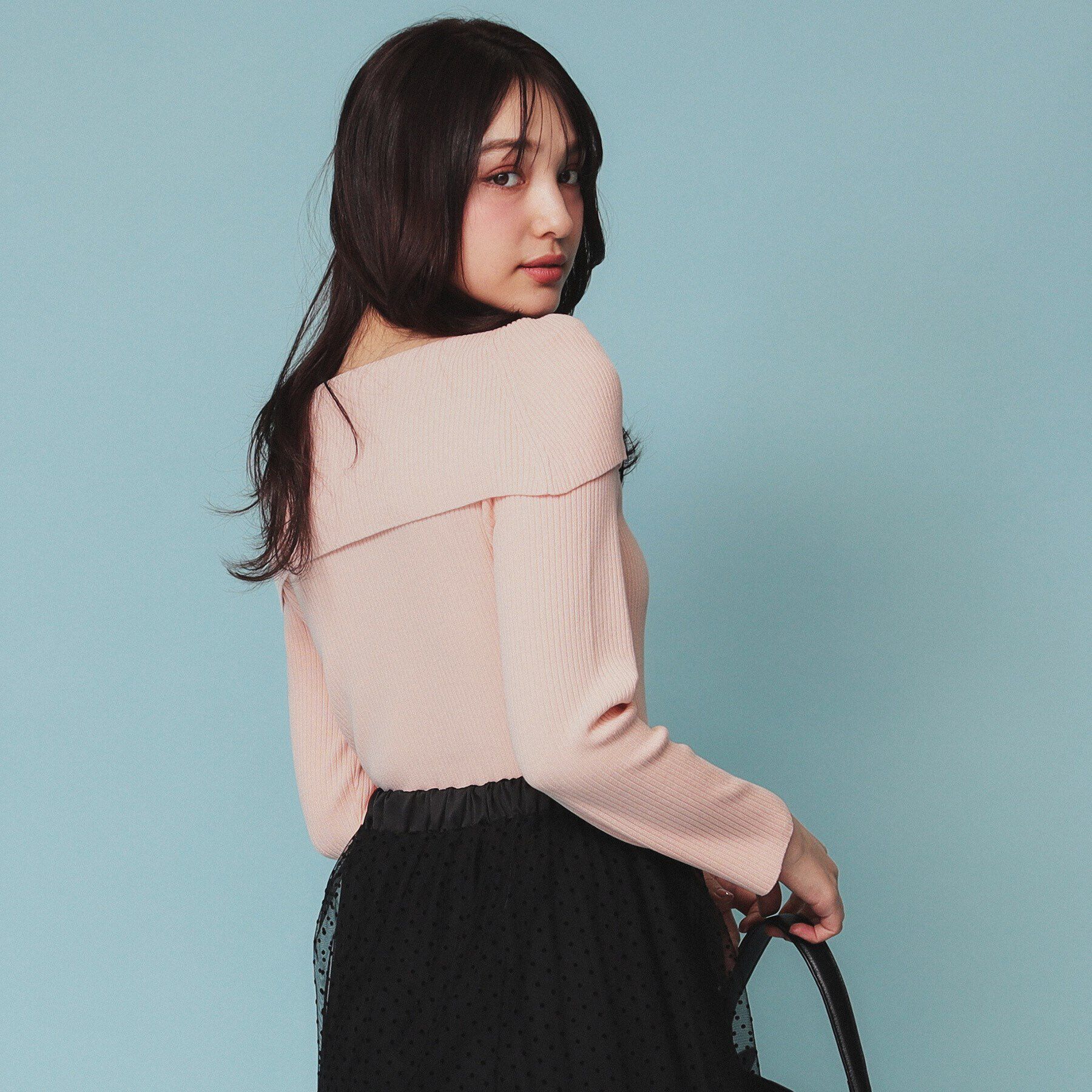 index「《美人百花掲載》オフショルダーリブニット【洗濯機洗い可/抗ピル】」|ニット・セーター|