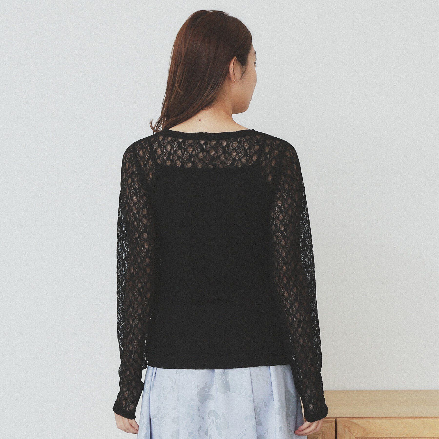 index「シアーフラワーストレッチトップス【洗濯機洗い可】」|Tシャツ・カットソー|