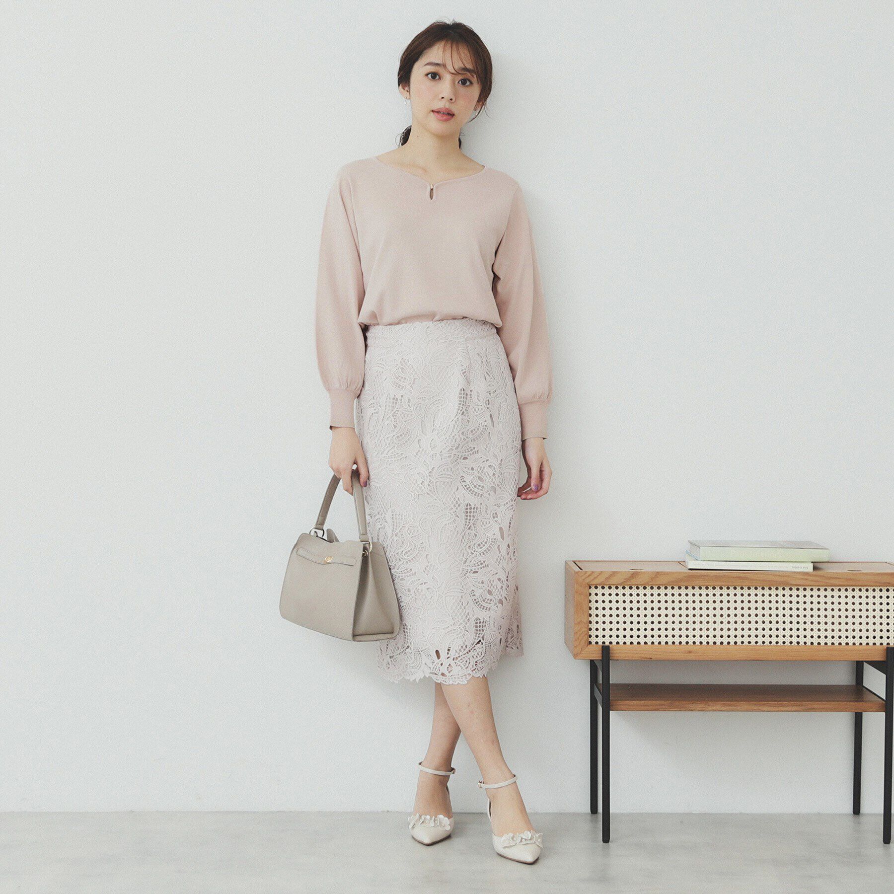 index「パーツ付きハートネックニットトップス【洗濯機洗い可】」|ニット・セーター|