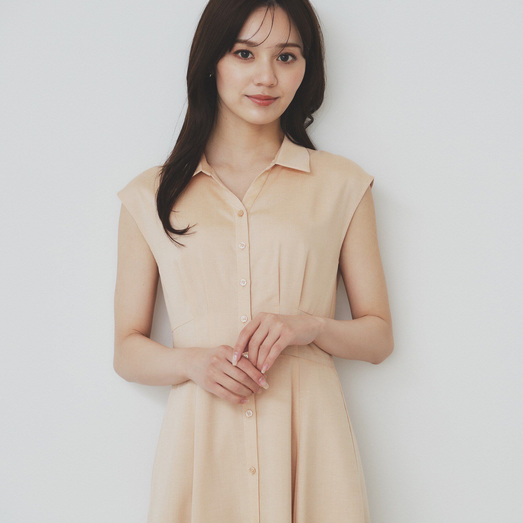 index「リネンライクシャツワンピース【洗濯機洗い可】」|ワンピース|