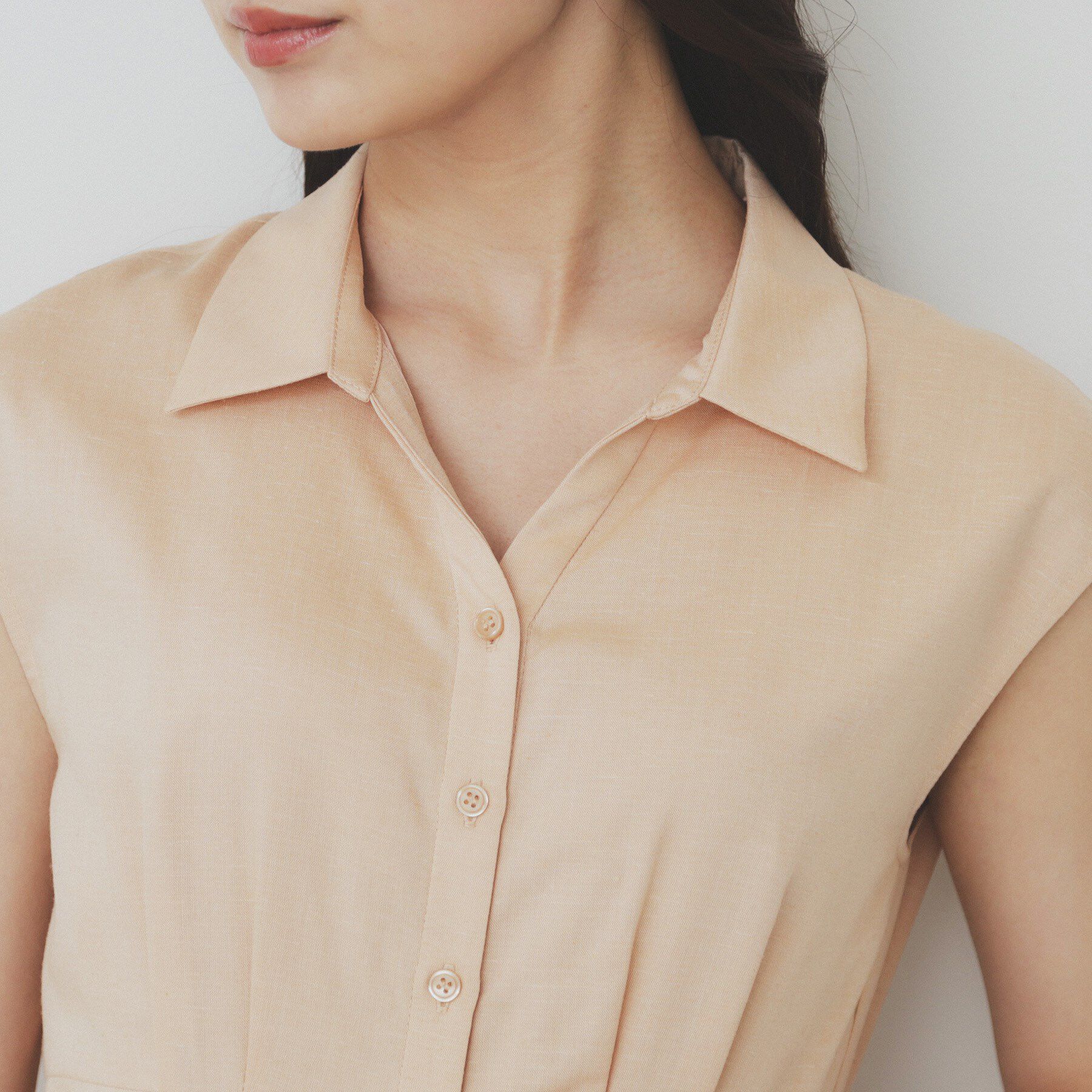 index「リネンライクシャツワンピース【洗濯機洗い可】」|ワンピース|