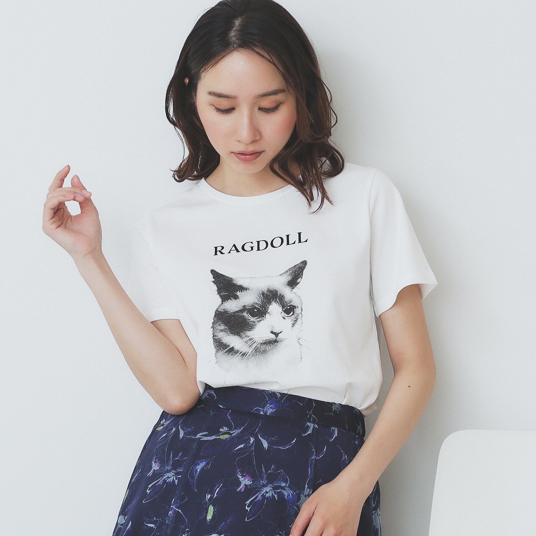 index「ねこプリントTシャツ【洗濯機洗い可】」|Tシャツ・カットソー|