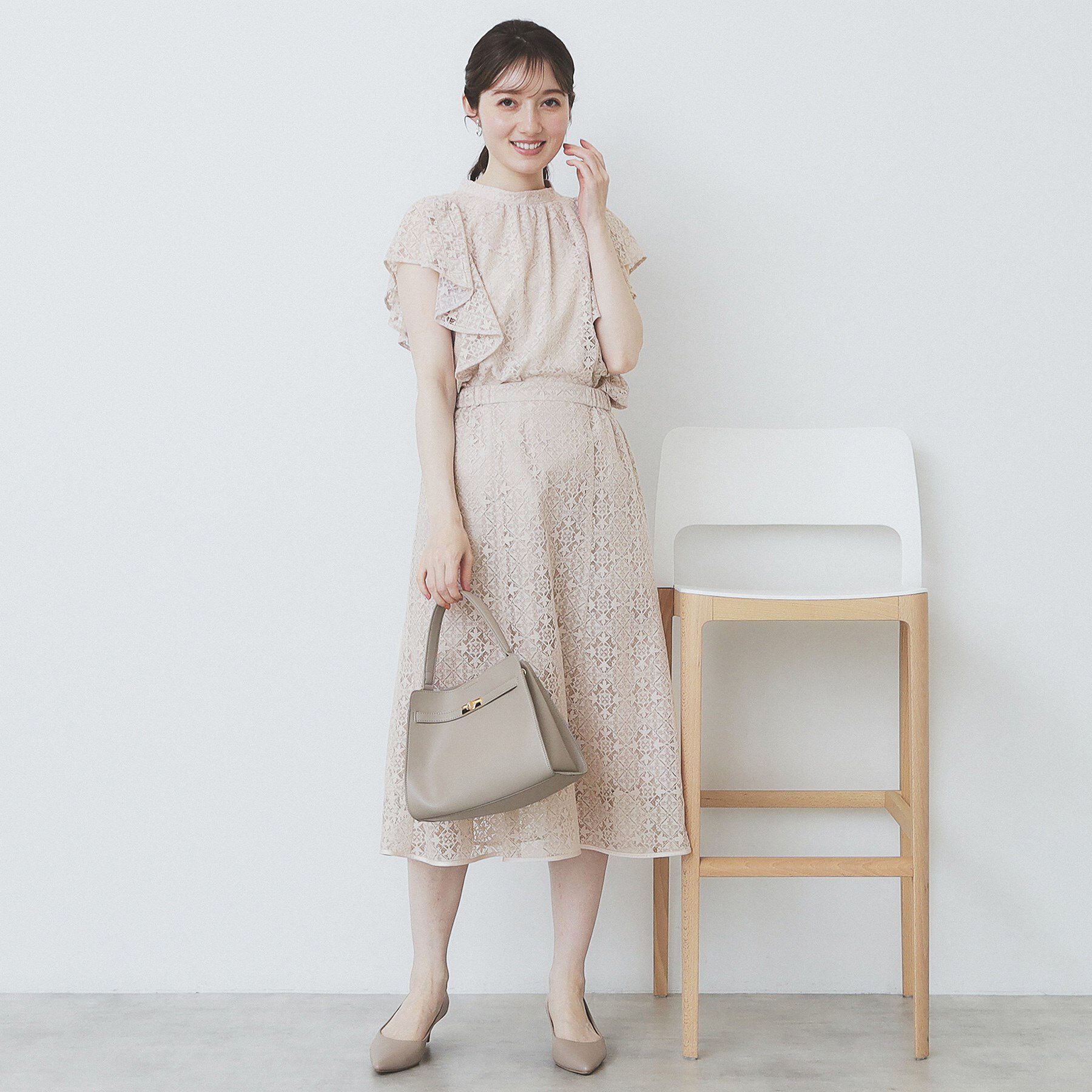 index「ジオメレースフレアスリーブブラウス/セットアップ対応【洗濯機洗い可】」|シャツ・ブラウス|