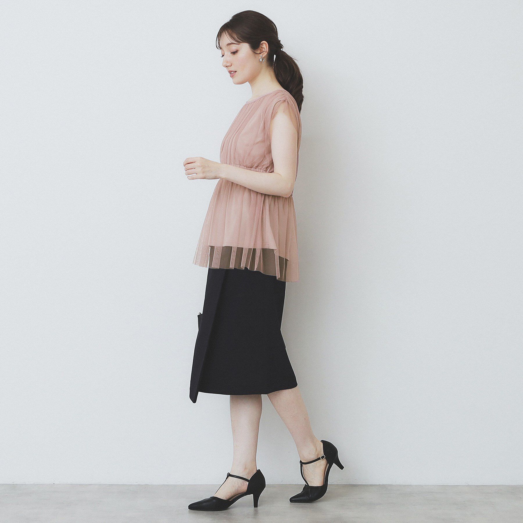 index「チュールレイヤードペプラムブラウス【洗濯機洗い可】」|シャツ・ブラウス|