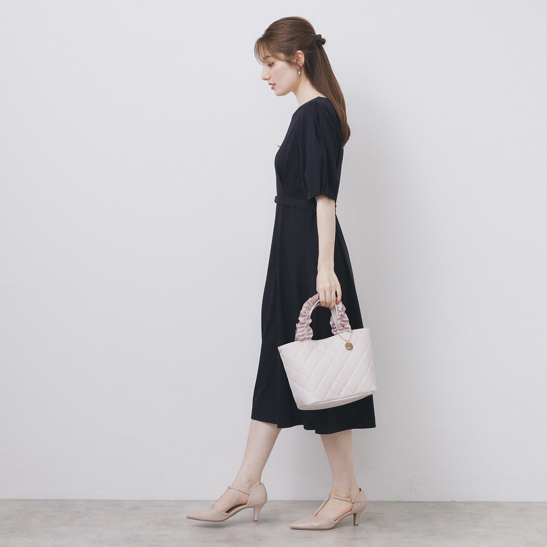 index「ハートネックパフワンピース【洗濯機洗い可/UVケア/接触冷感】」|ワンピース|