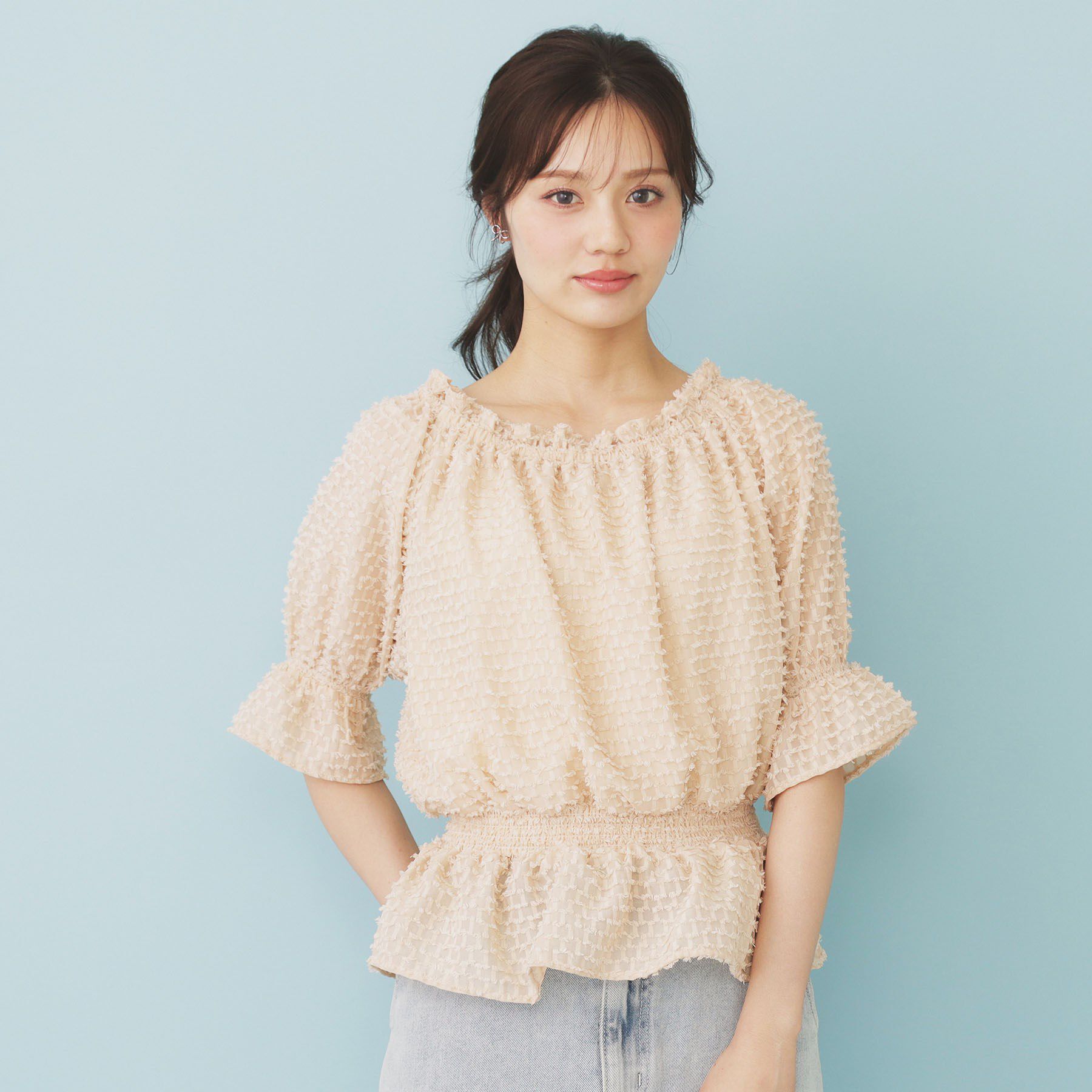 index「2WAY カットジャカードブラウス【洗濯機洗い可/防シワ】」|シャツ・ブラウス|