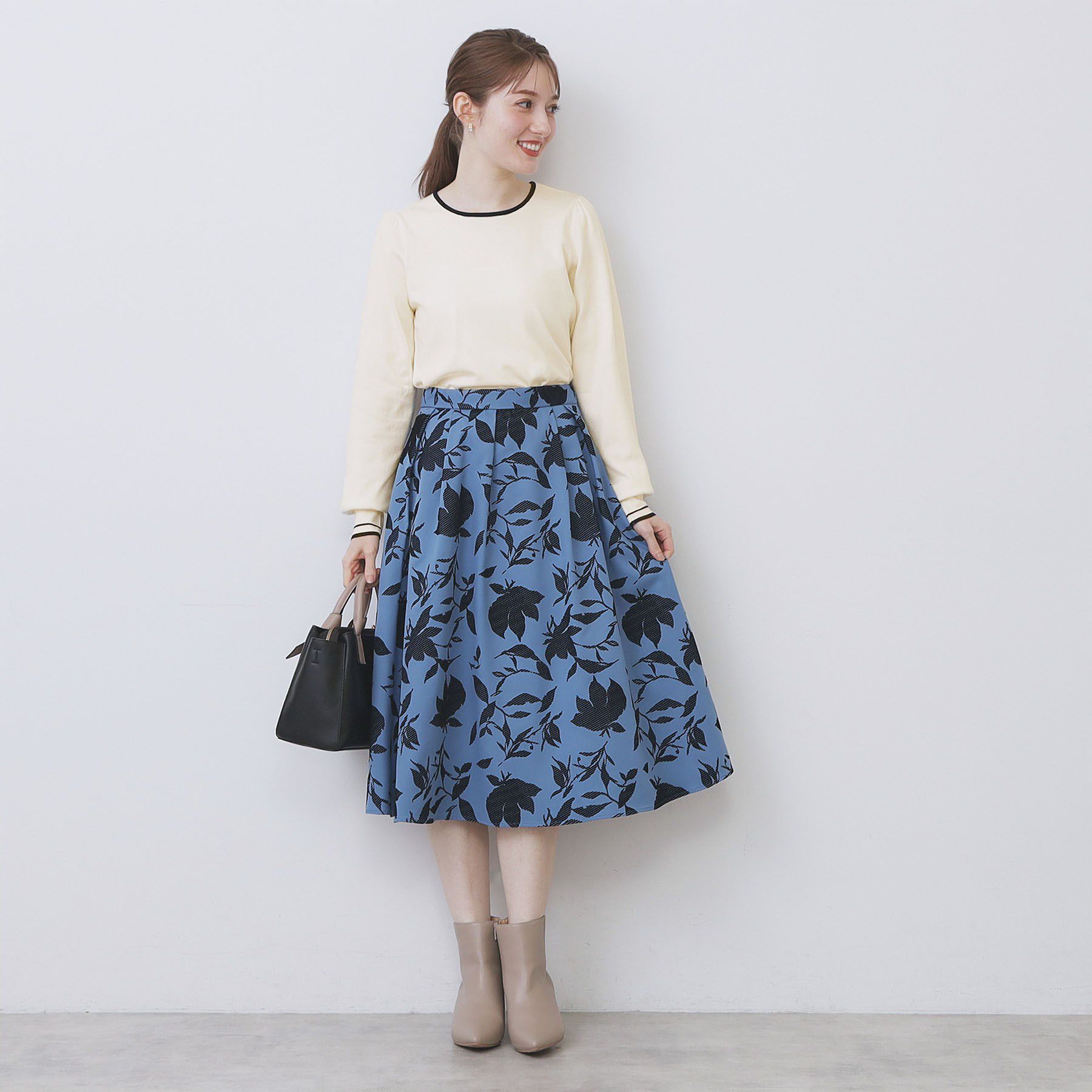 index「バイカラーパフスリーブニット【洗濯機OK】」|ニット・セーター|