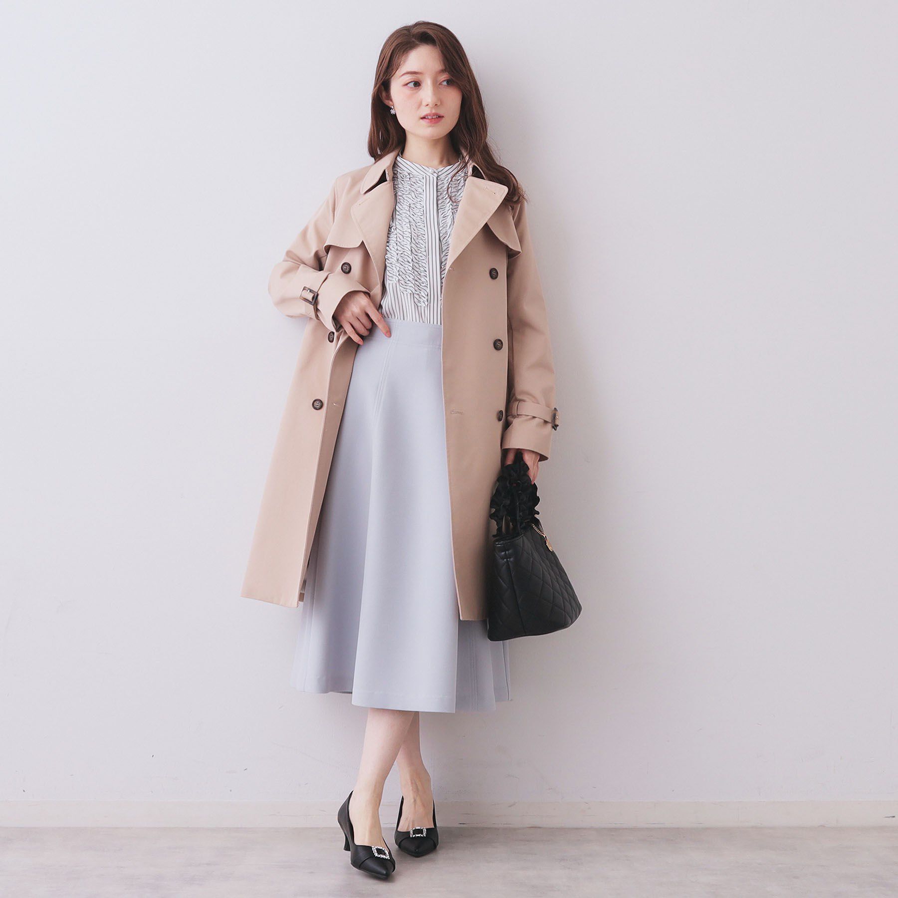 index「バンドカラーフリルブラウス【洗濯機OK/イージーアイロン】」|シャツ・ブラウス|